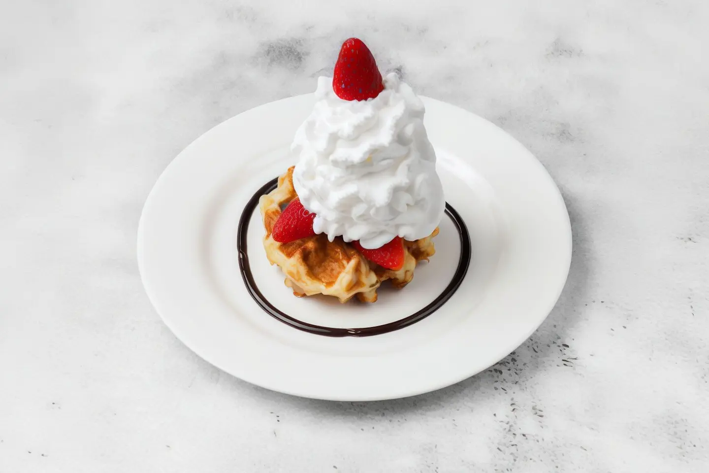 وافل كريمة بالفراولة