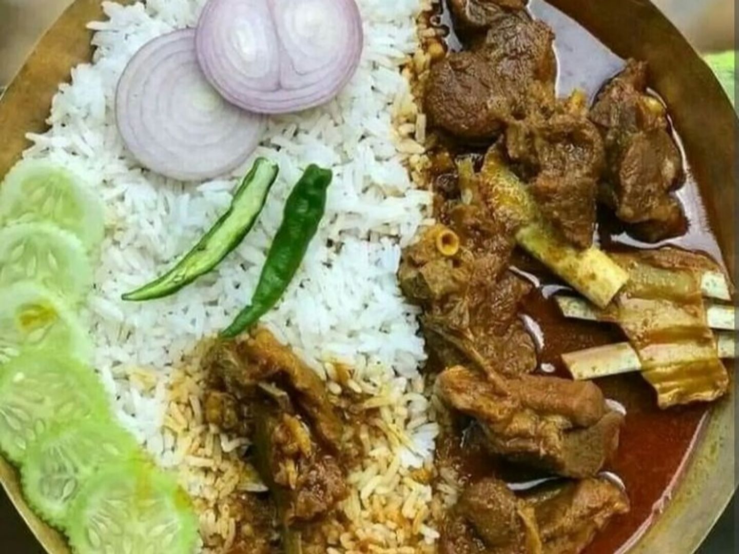 Meals Whide Basmati Rice Veg Thali India Sapadu Mutton Set