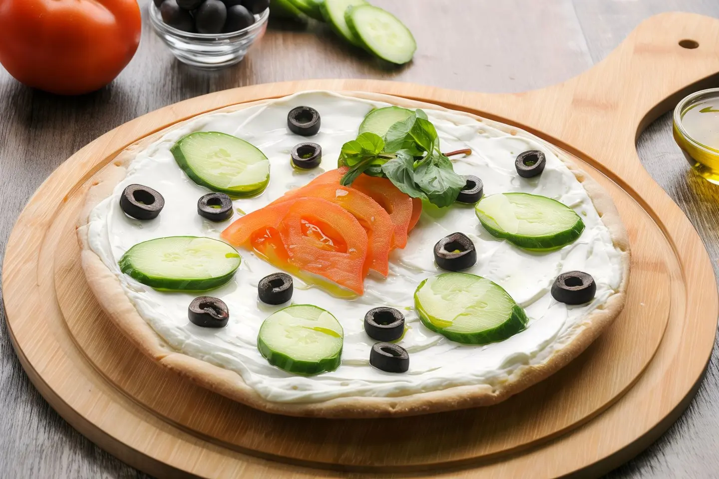 مناقيش لبنة بالخضار