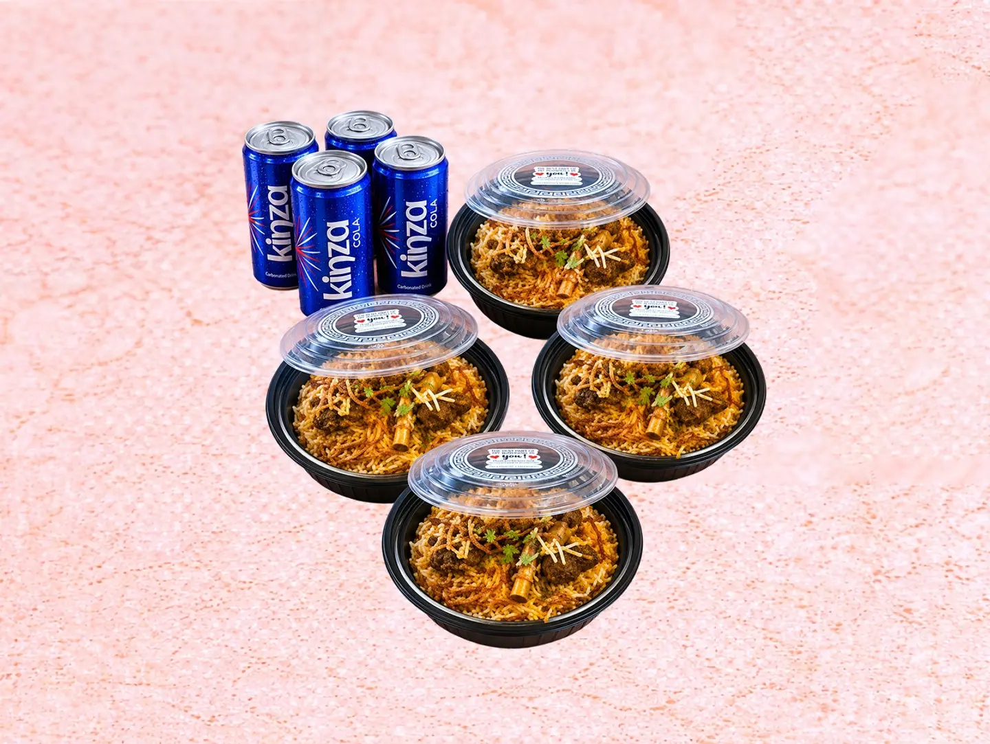 4 Bowl Mutton Biryani With 4 Kinza