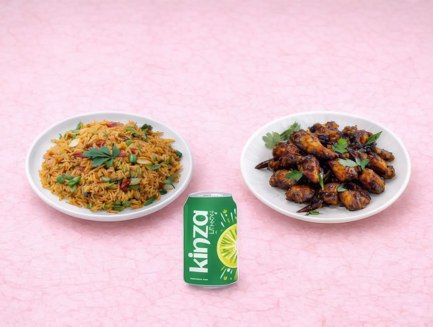 دجاج 65، أرز مقلي مشكل وكينزا واحدة