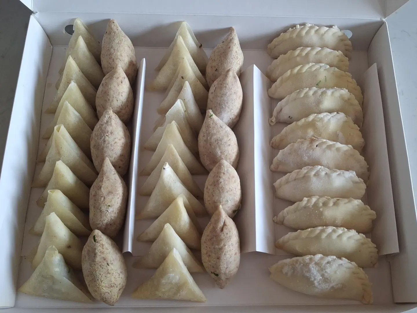 Mixed Box Frozen Of Sambosa, Kebbeh, And Puff Pastry Frozen