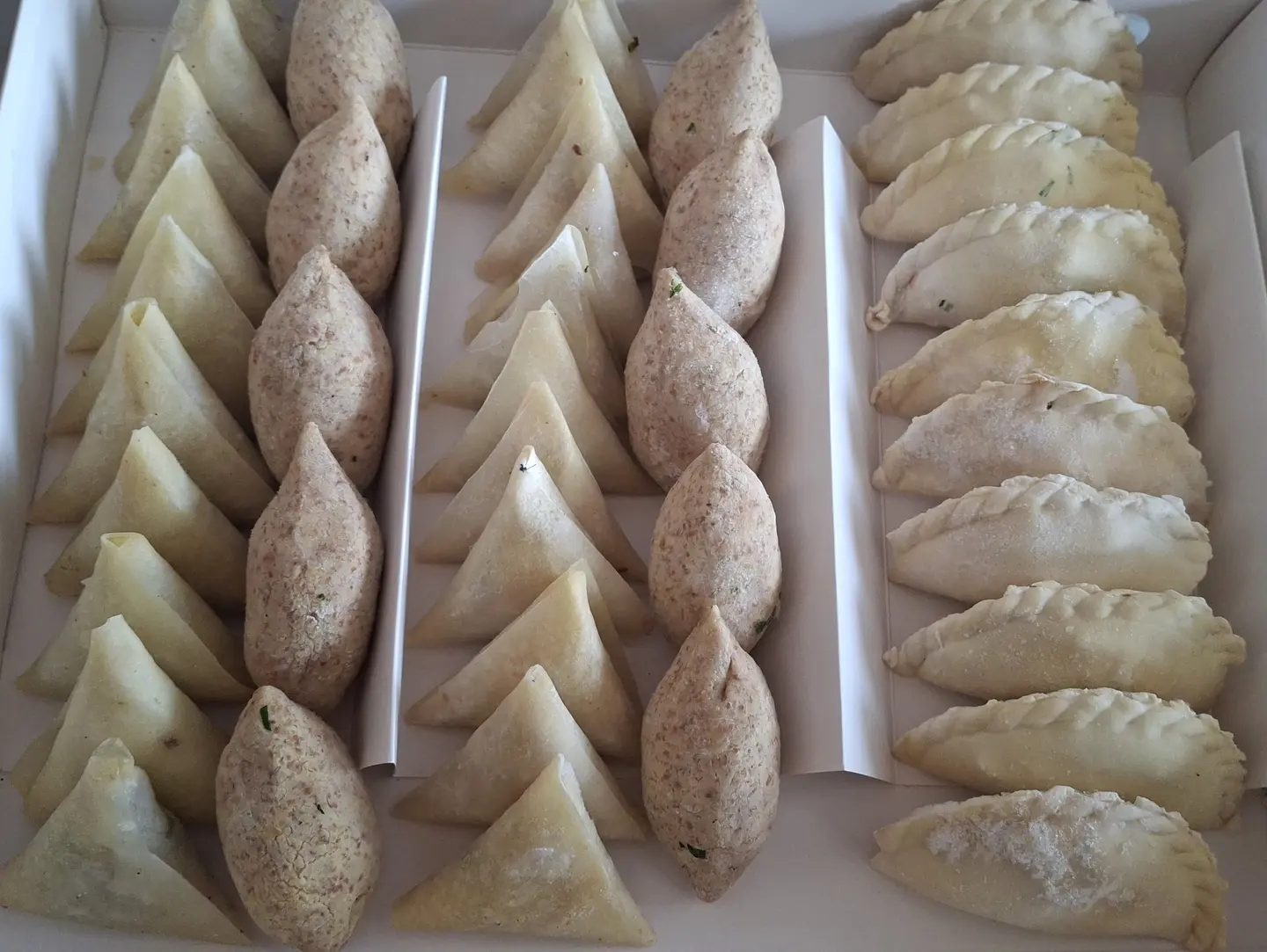 Mixed Box Of Sambosa, Kebbeh, And Puff Pastry