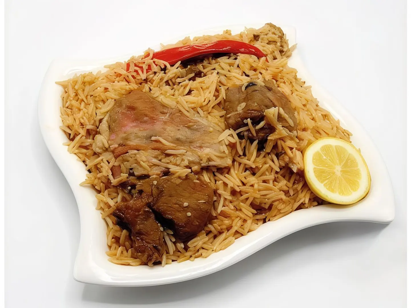 لحم مضغوط مع رز بسمتي