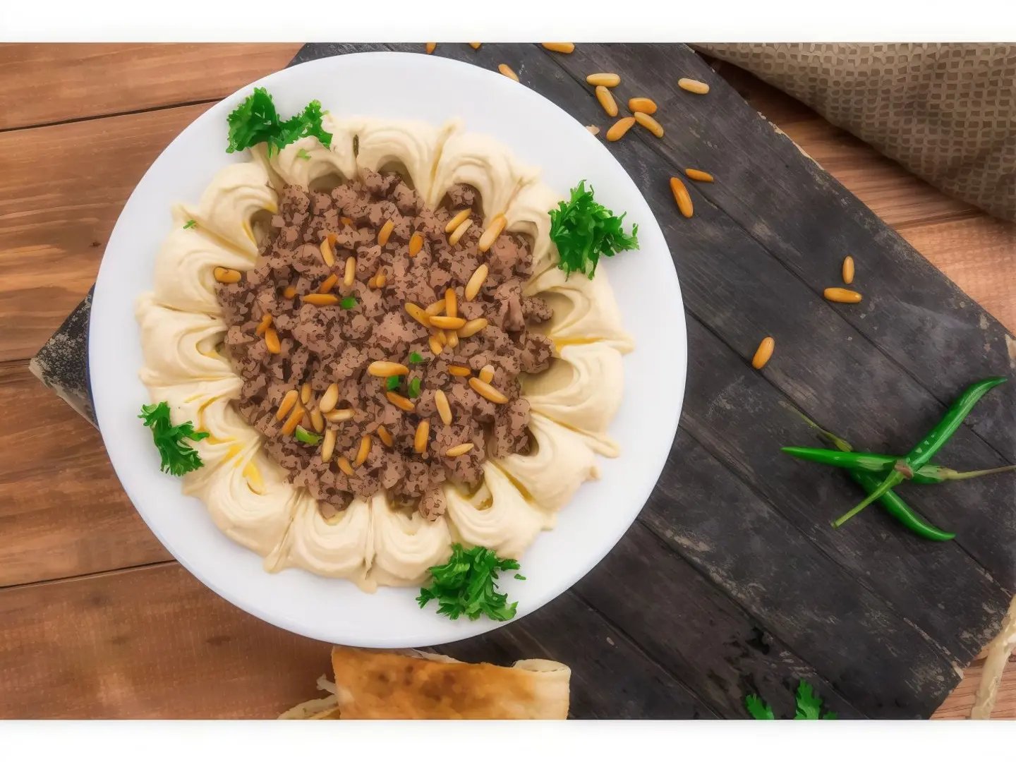 صحن حمص باللحم صغير