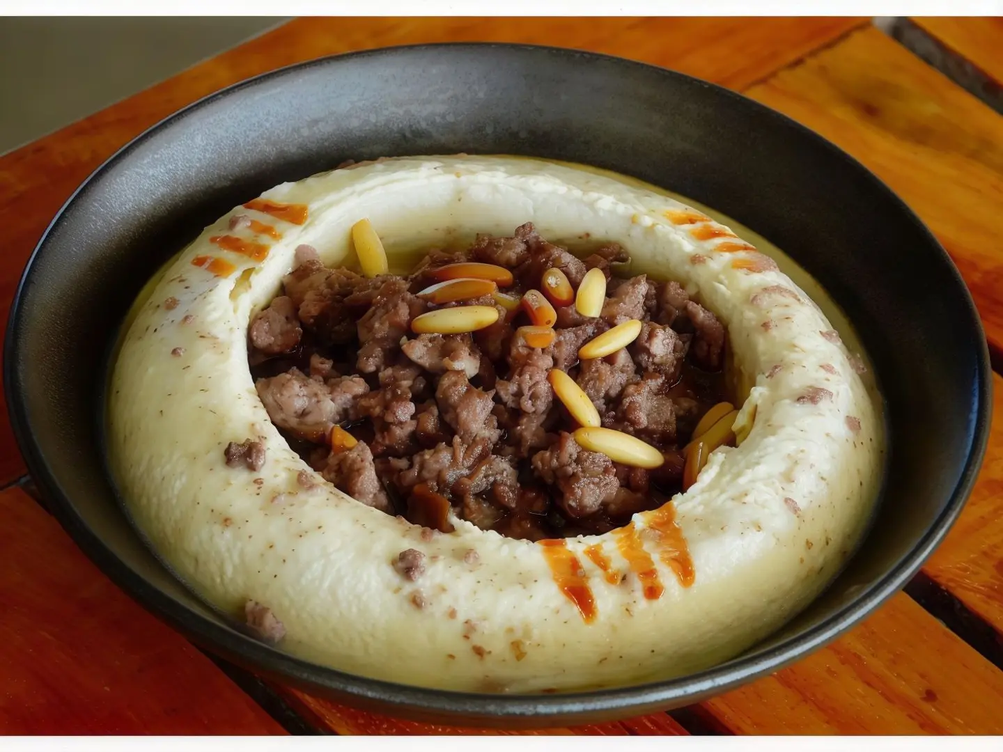 صحن حمص مع اللحم