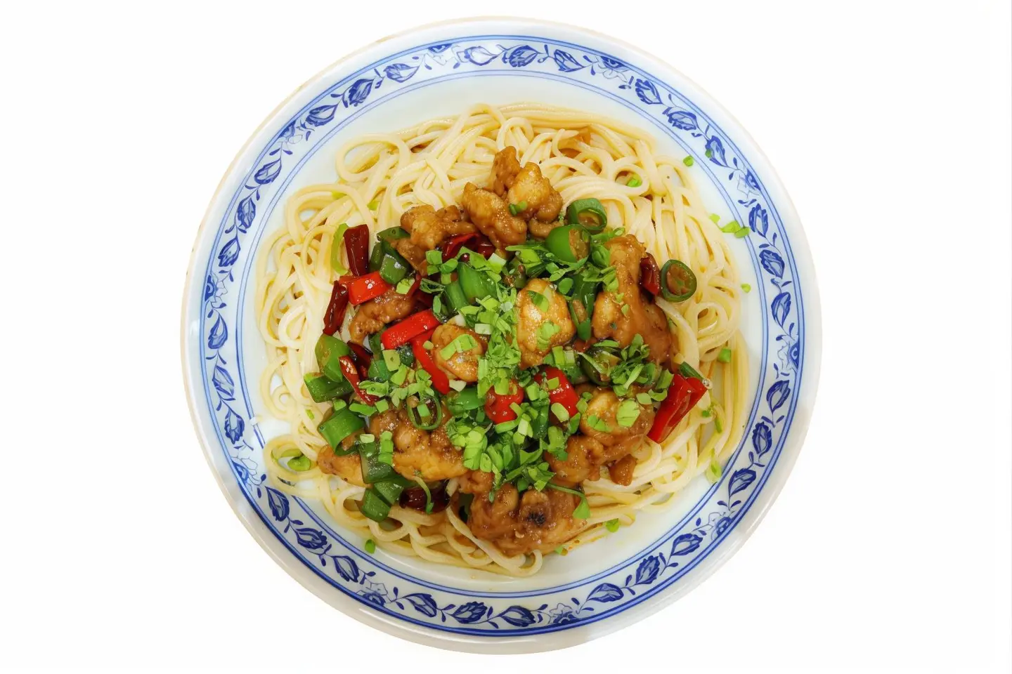 نودلز الدجاج بالفلفل المزدوج الحار