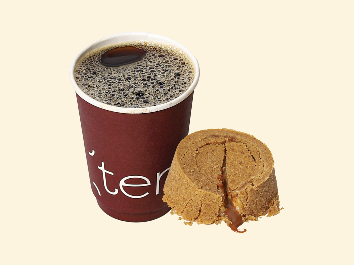 Today's Hot Coffee With Upside Down Caramel Cheesecake