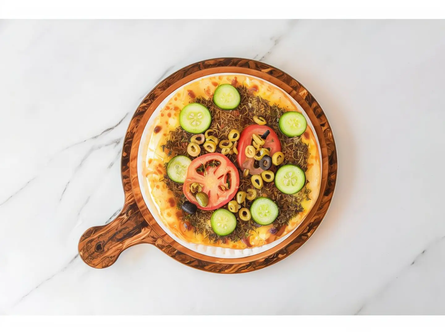 منقوشة زعتر مع الخضار