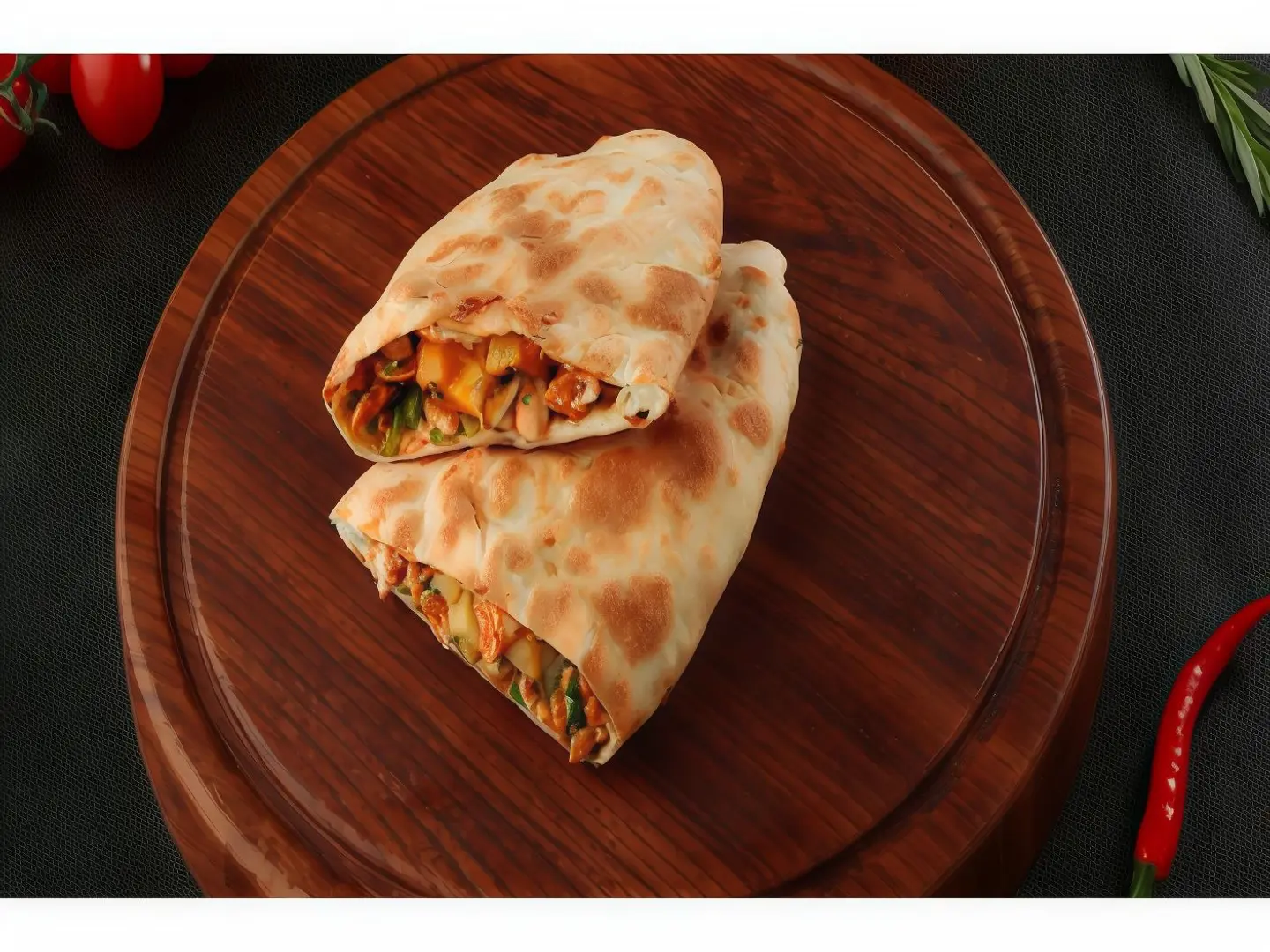 فطيرة شاورما دجاج مع جبنة الموزاريلا