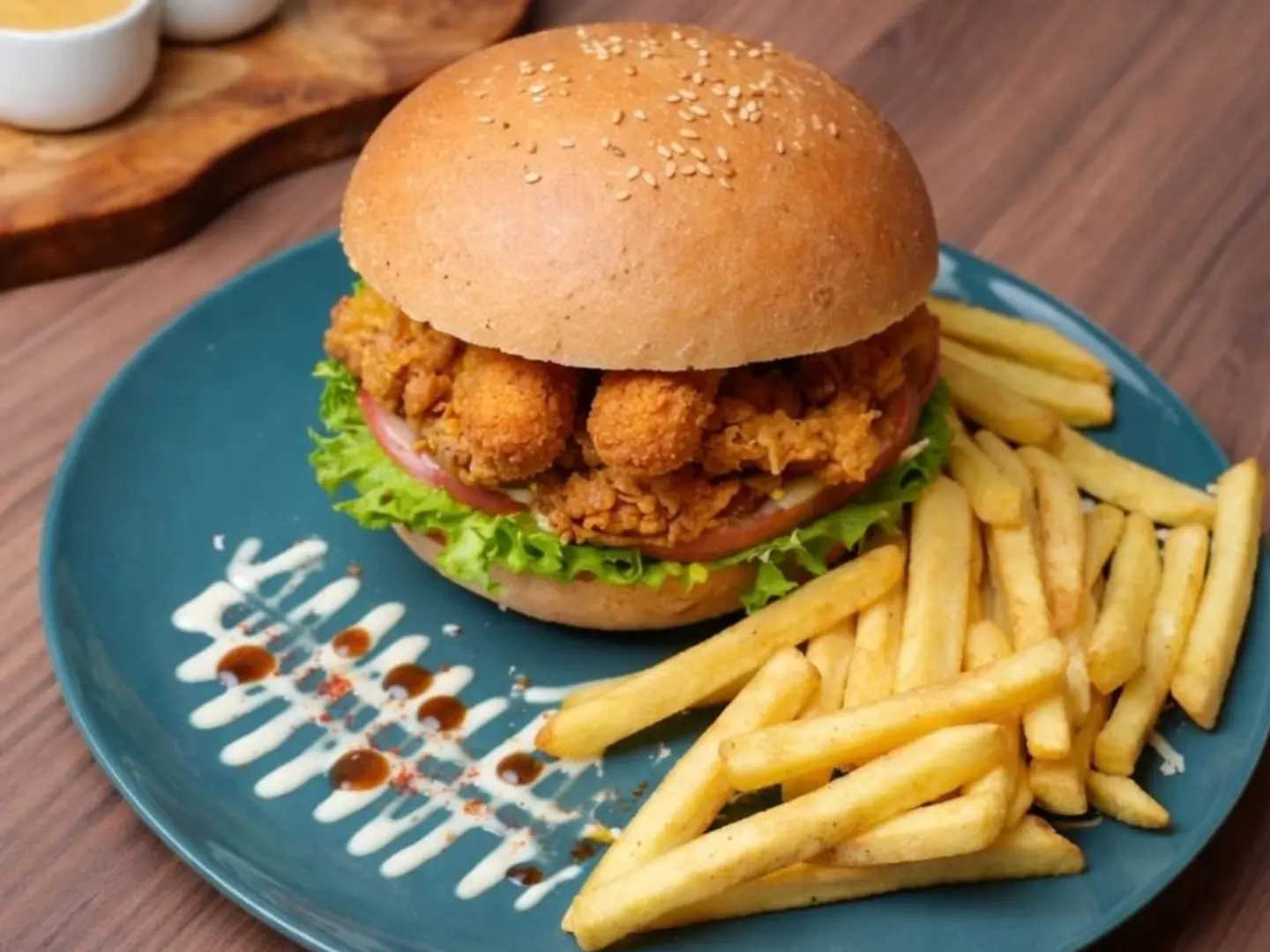 برجر الدجاج المقرمش