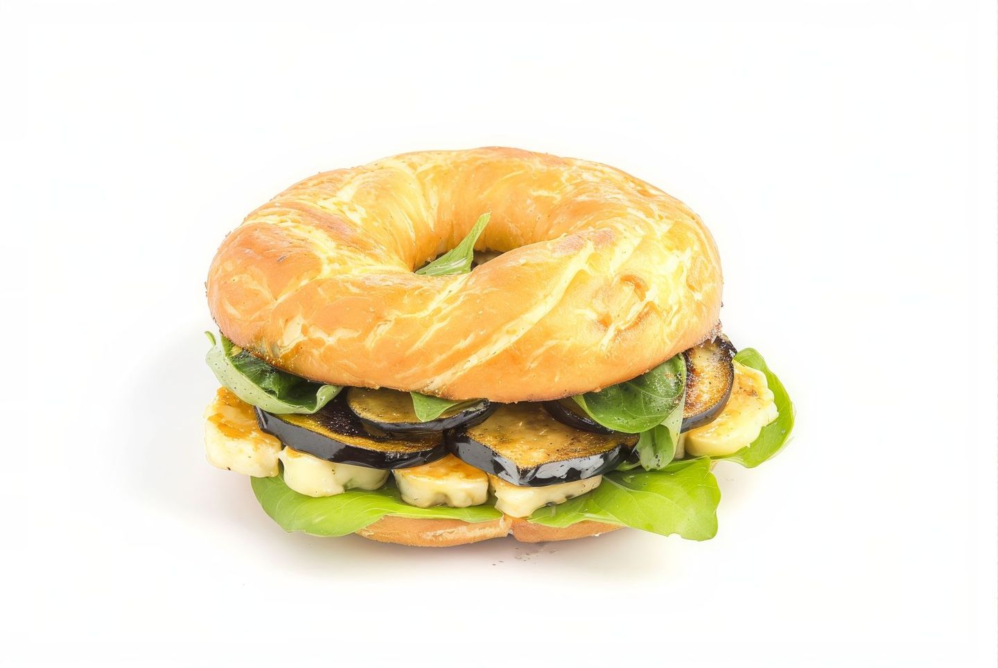 Halloumi Grilled Pesto Bagel