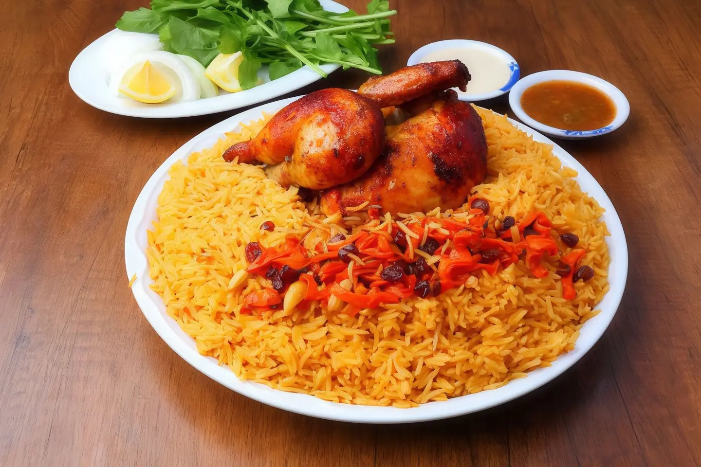 نصف دجاجة بالطريقة التركية مع الأرز