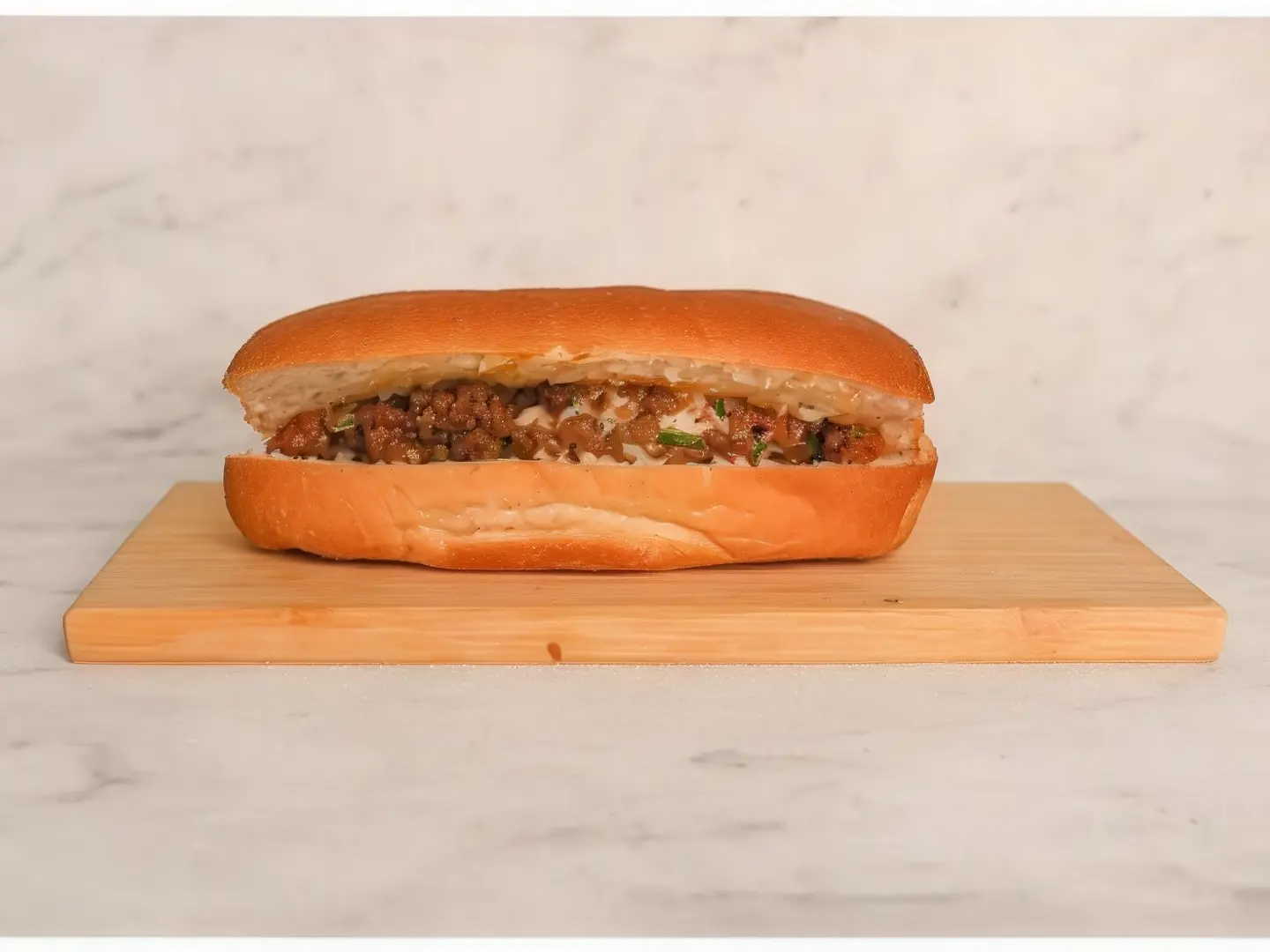 Minced Meat With Cheese Sandwich