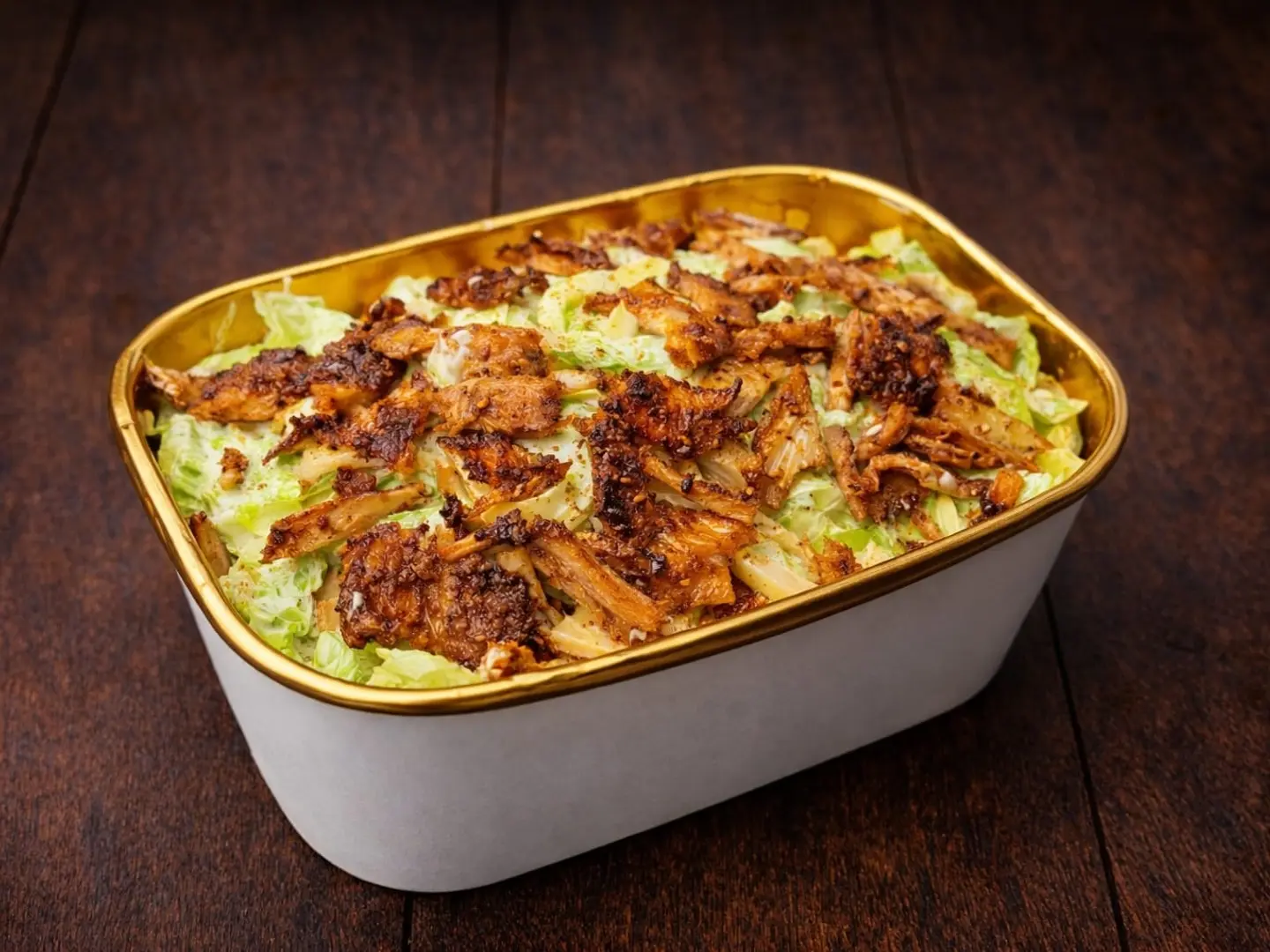 سلطة سيزر بشاورما اللحم