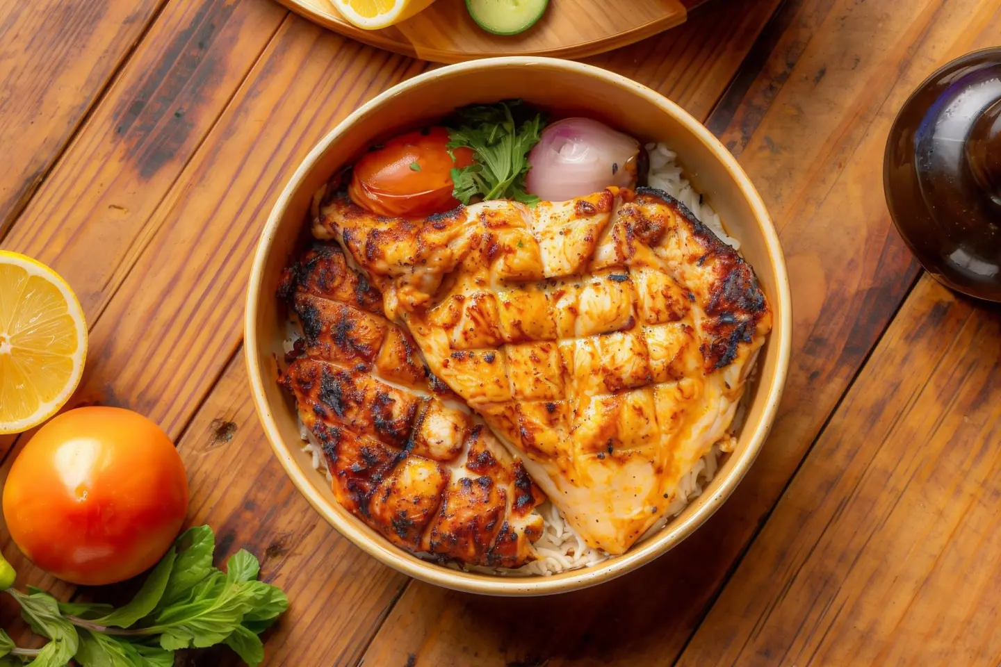نص دجاج مشوي
