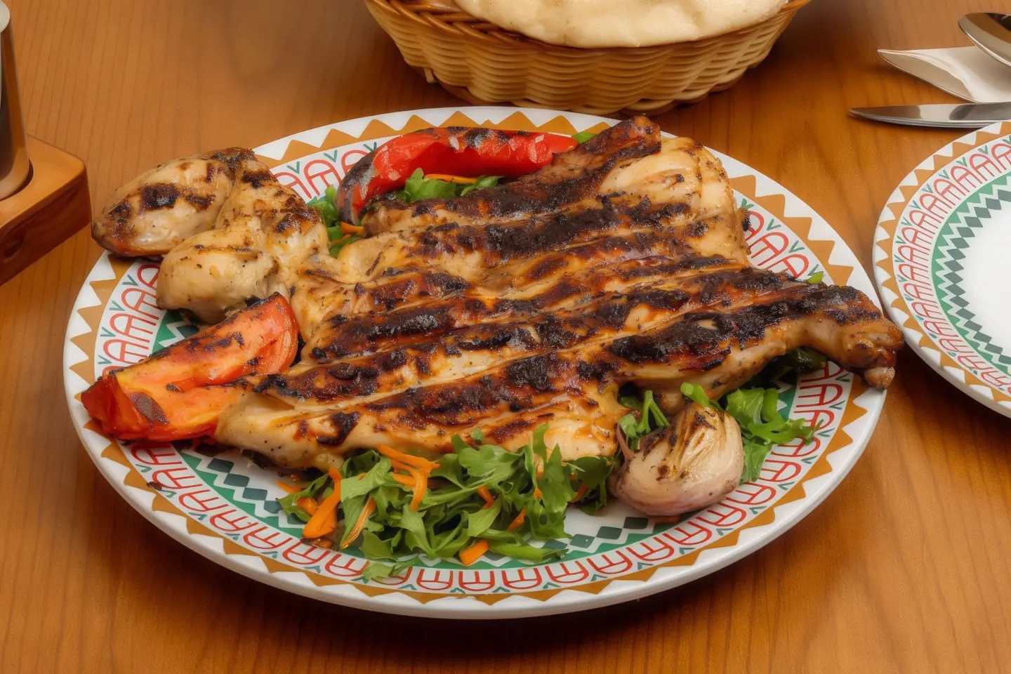 نصف دجاجه مشويه