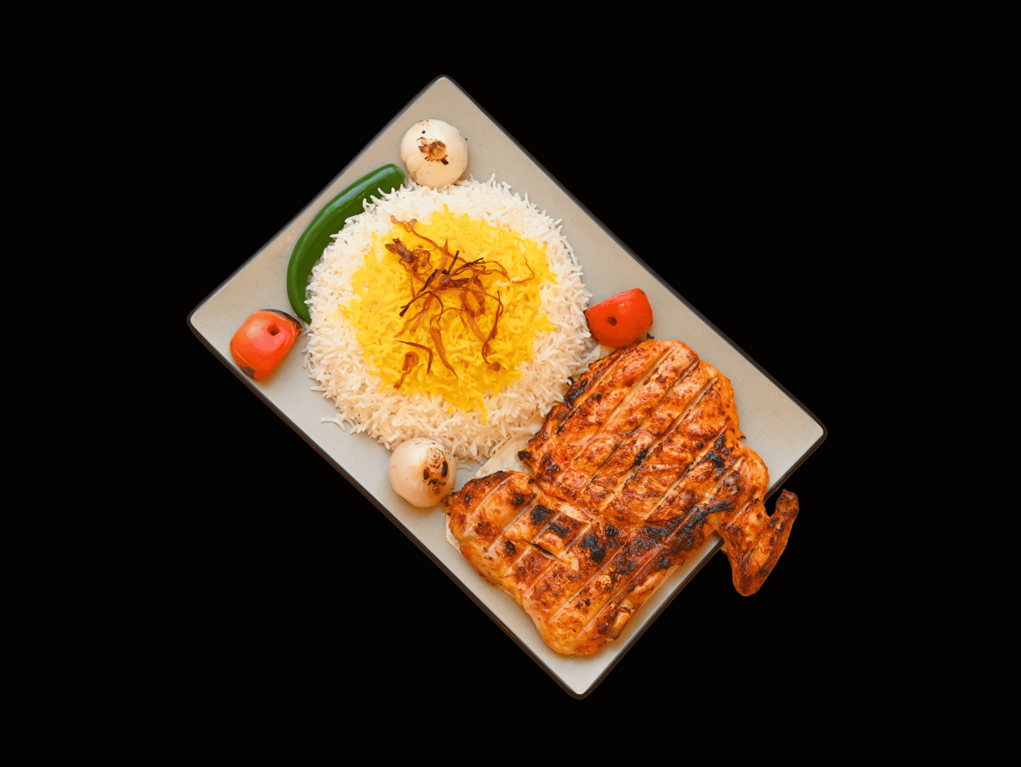 نص حبة دجاج على الفحم - سادة