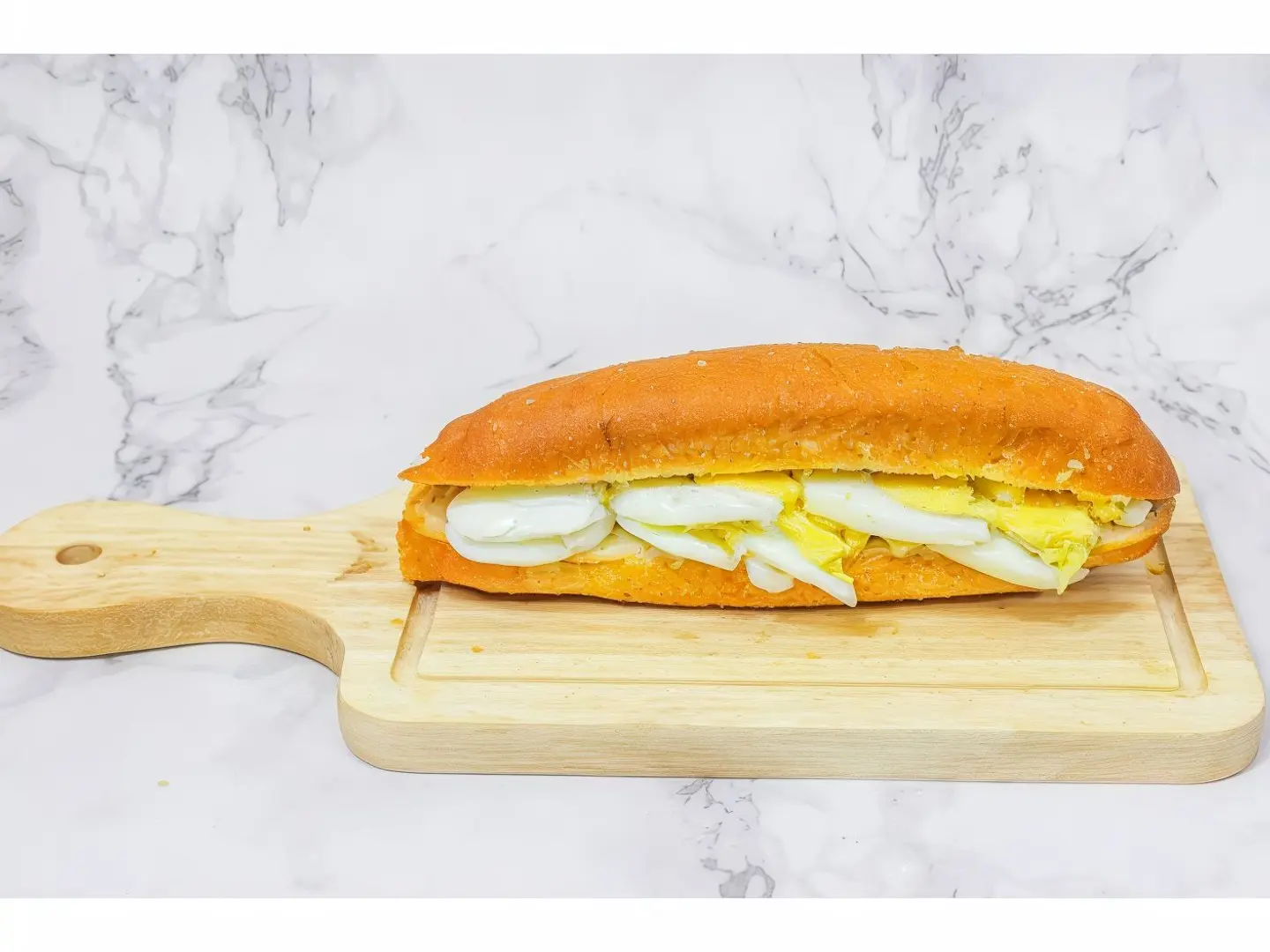 Boiled Egg With Cheese Samoli Sandwich