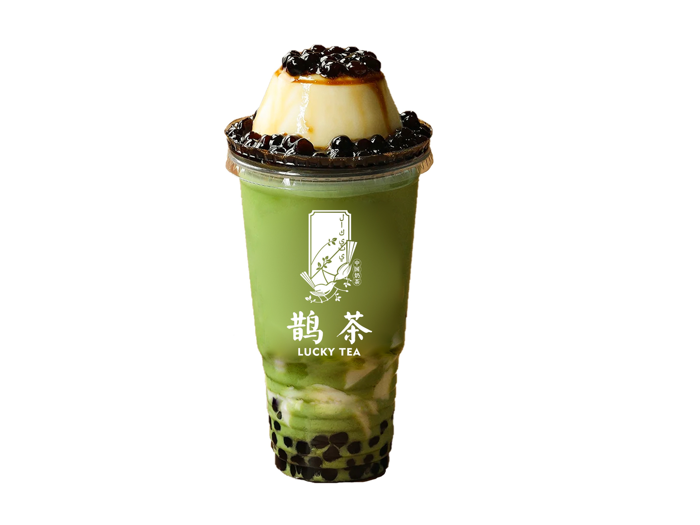 Pudding Matcha Bobo Milk Tea