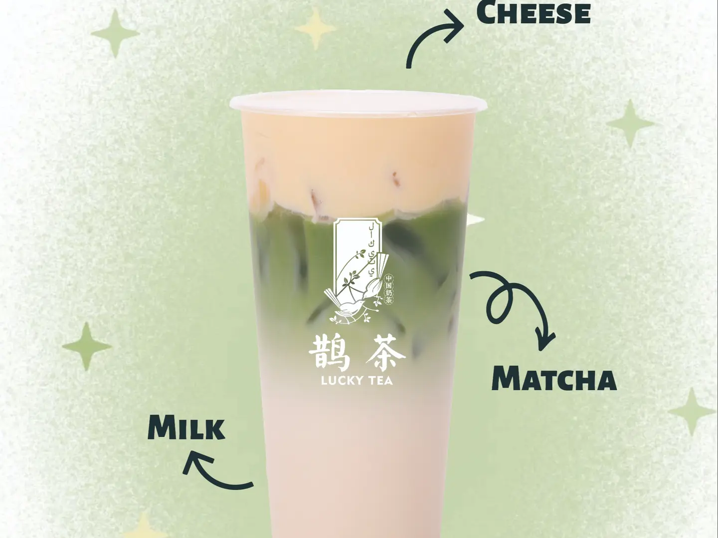 Matcha Cheese Milk Tea - Large