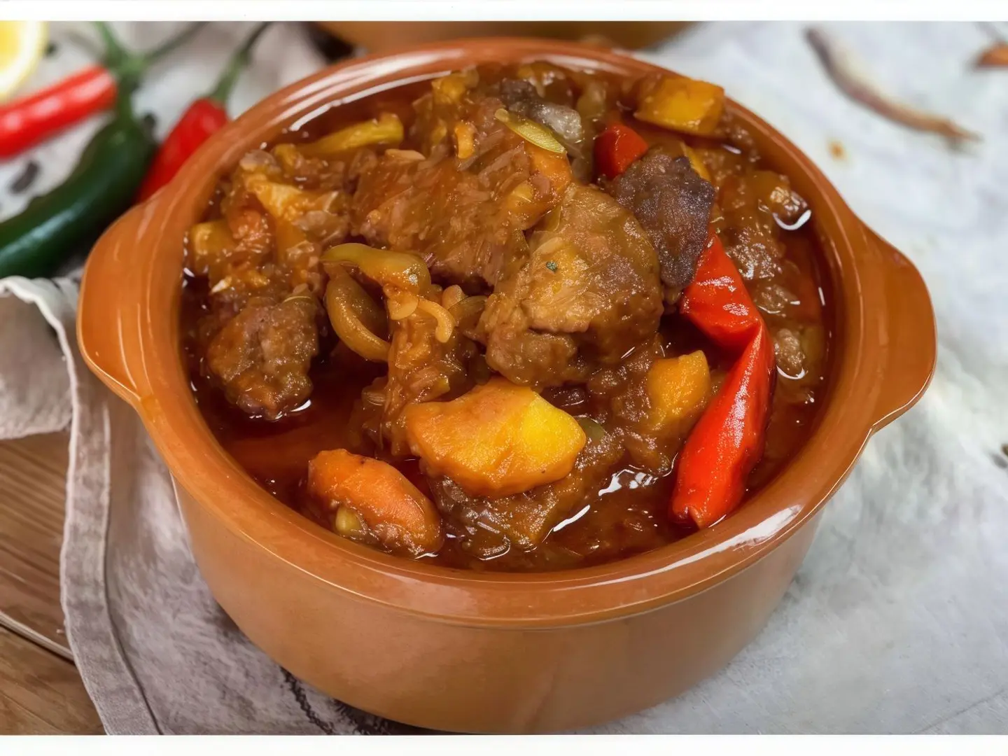 Meat With Onions Tagine