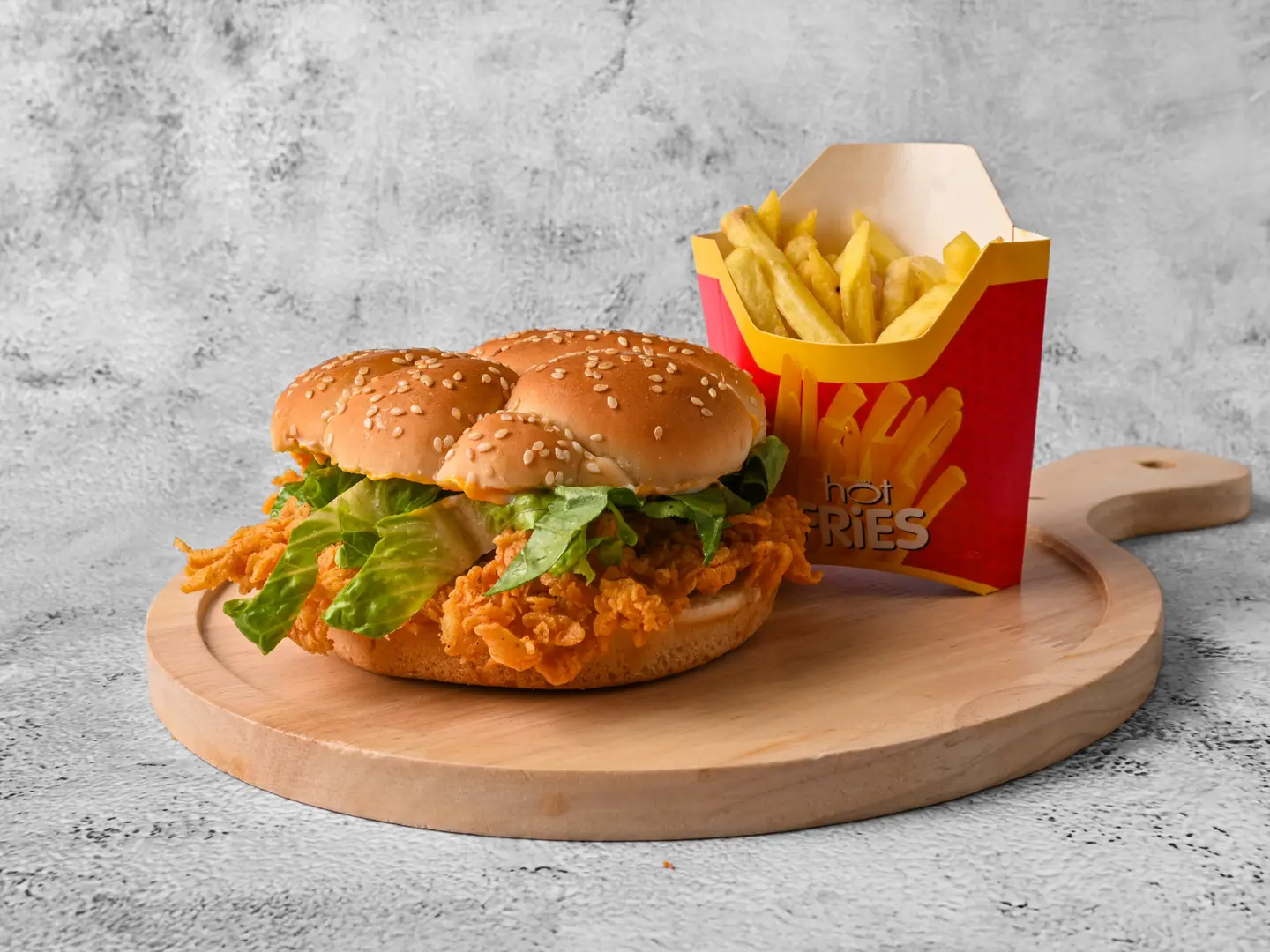 برجر زينجر مع الجبن