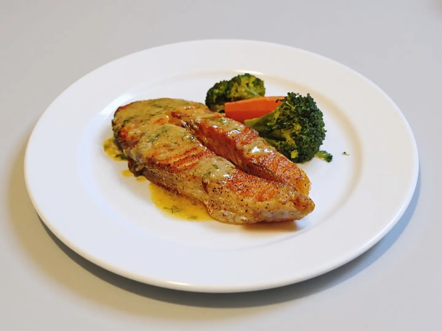 Salmon Fish With Oil And Lemon