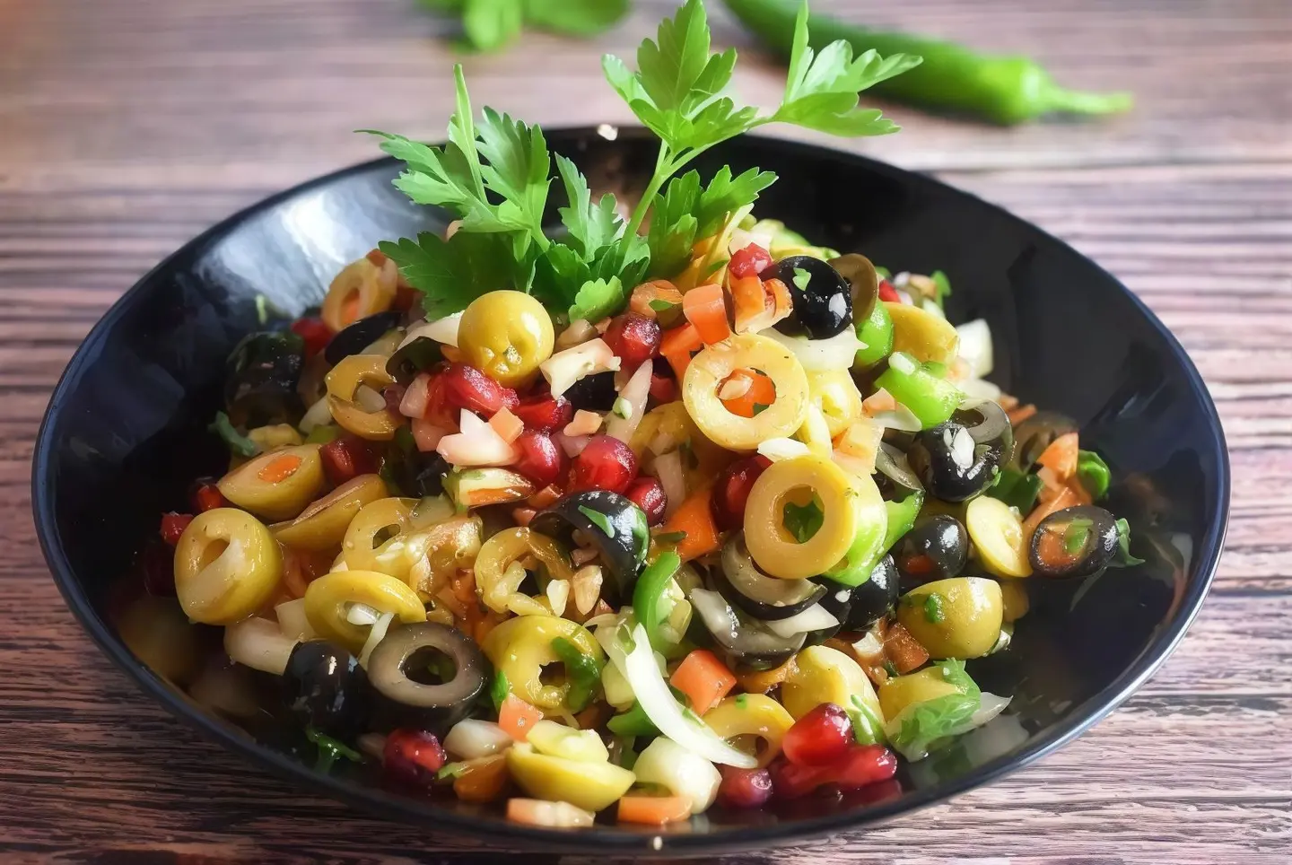 سلطة زيتون ومشروم