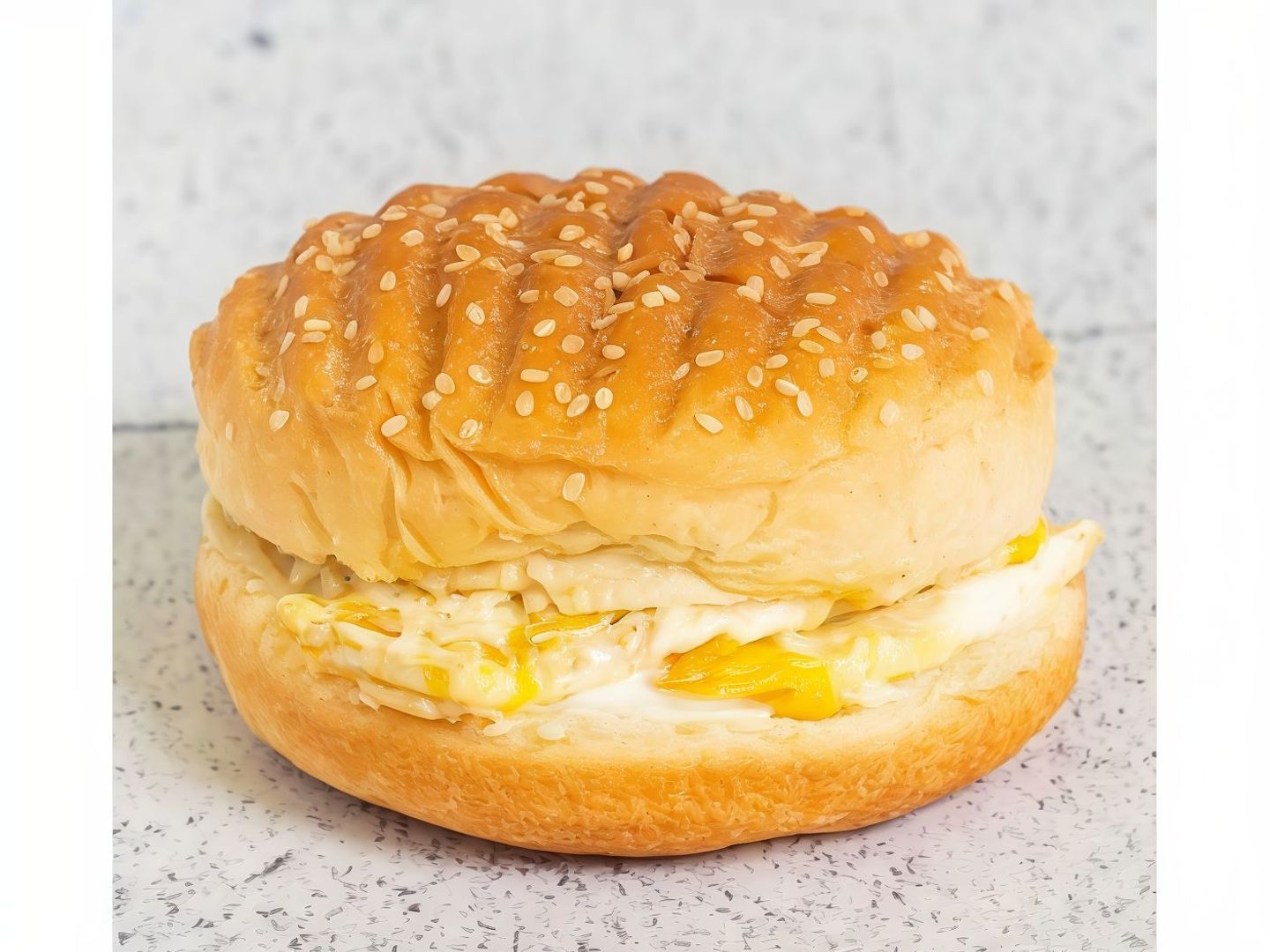 Round Egg With Cheese Sandwich