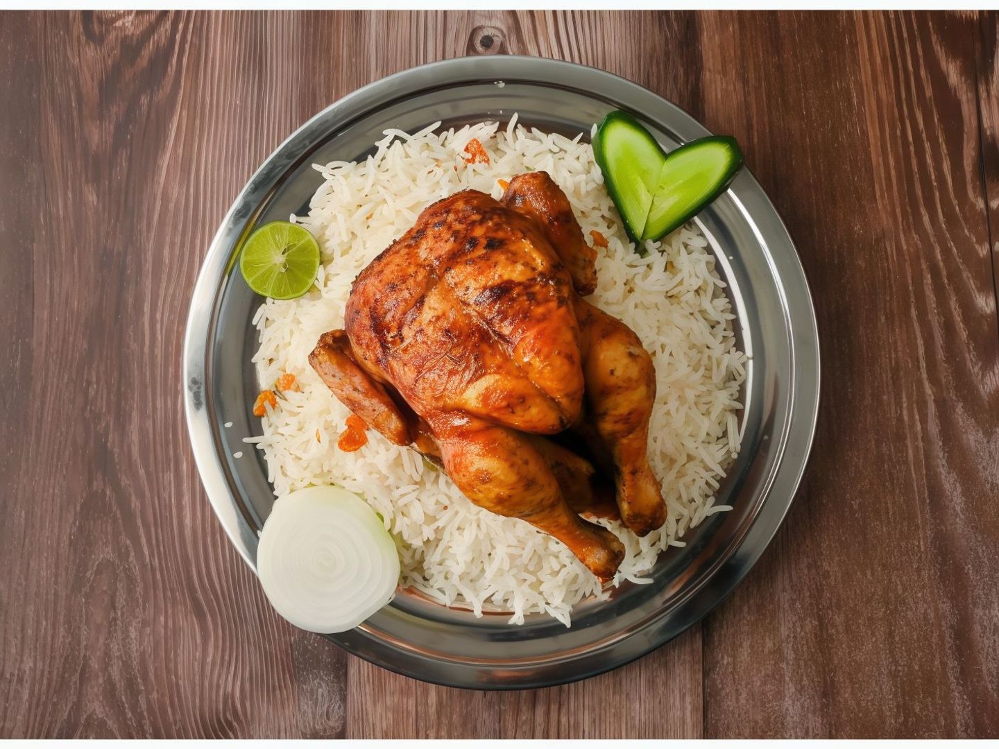 Whole Grilled Chicken With Rice