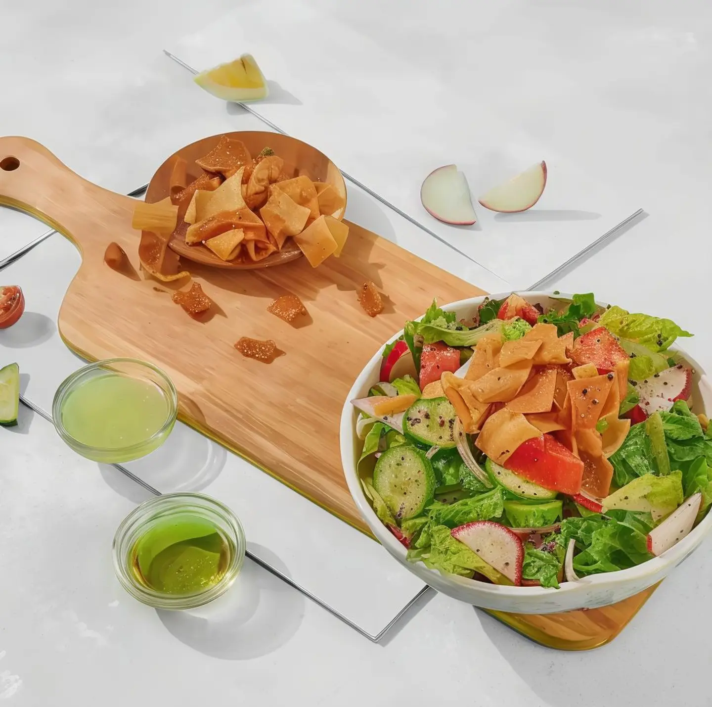 سلطة فتوش بدبس بالرمان