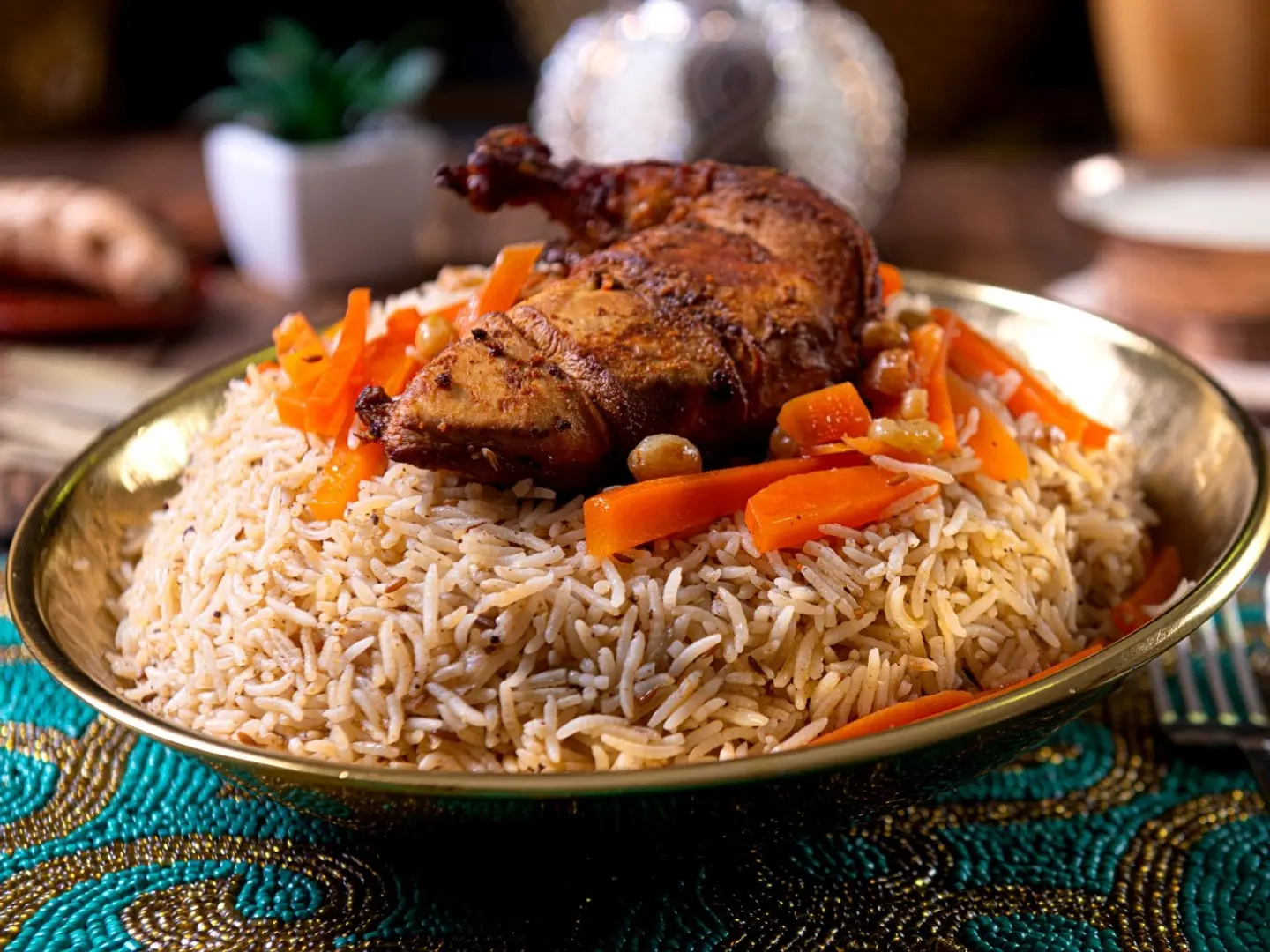 رز كابلي مع دجاج تكة