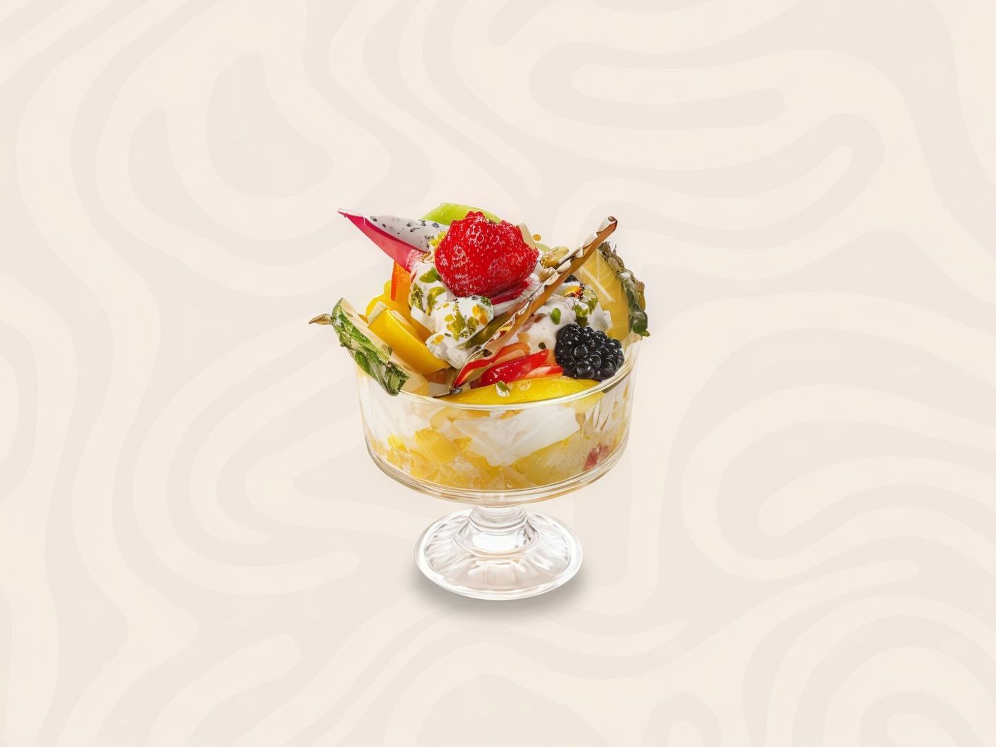 Fruit Salad With Ice Cream Of Your Choice