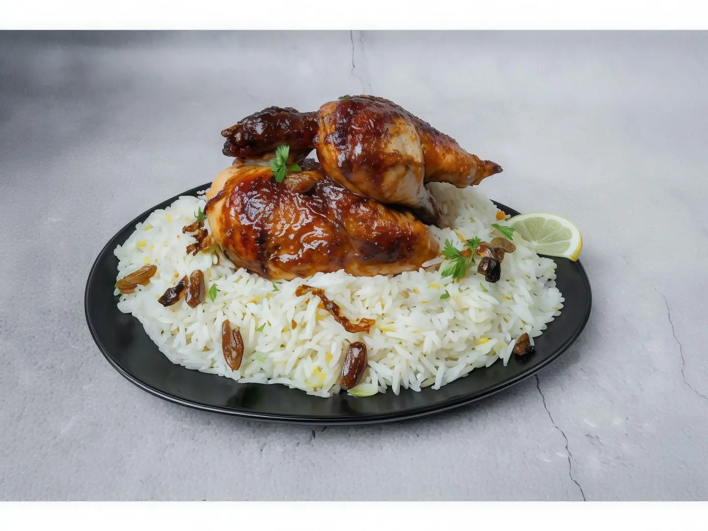 نصف دجاجة مع رز