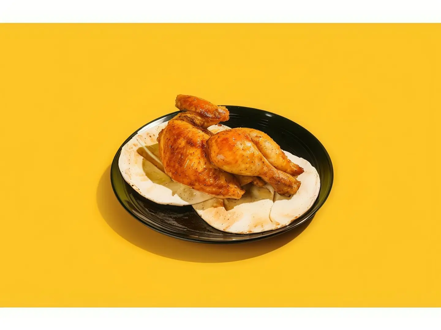 نص حبة دجاج شواية سادة