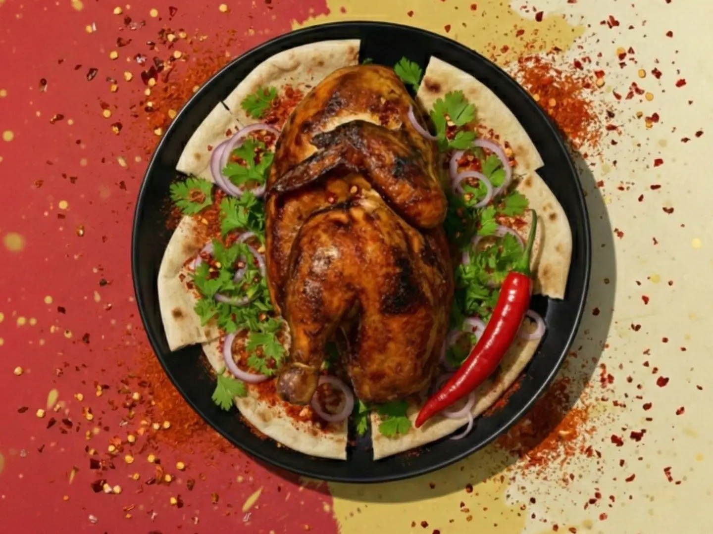 دجاج شوايه حراق ساده-ربع