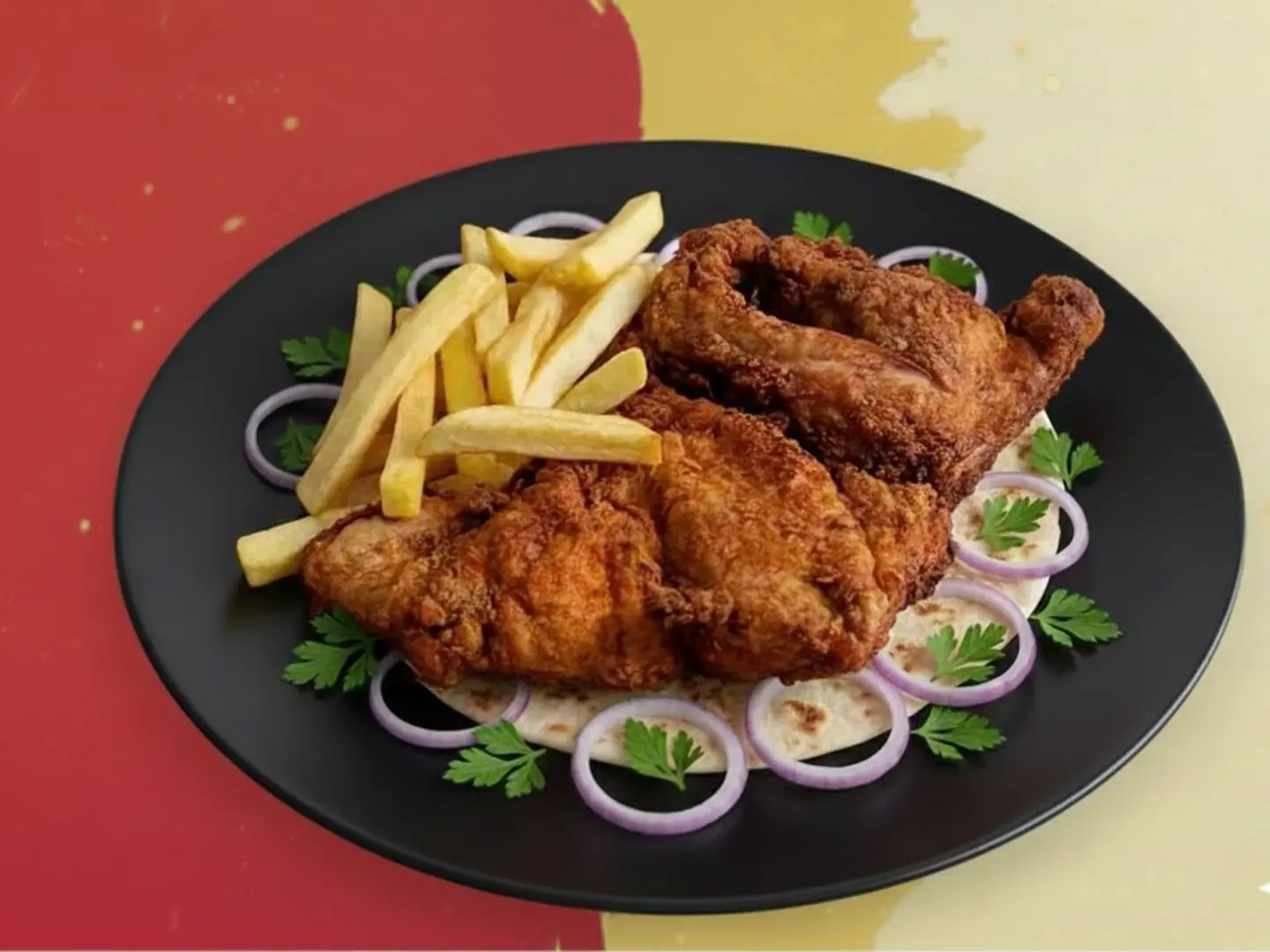 دجاج مقلي ساده-نص