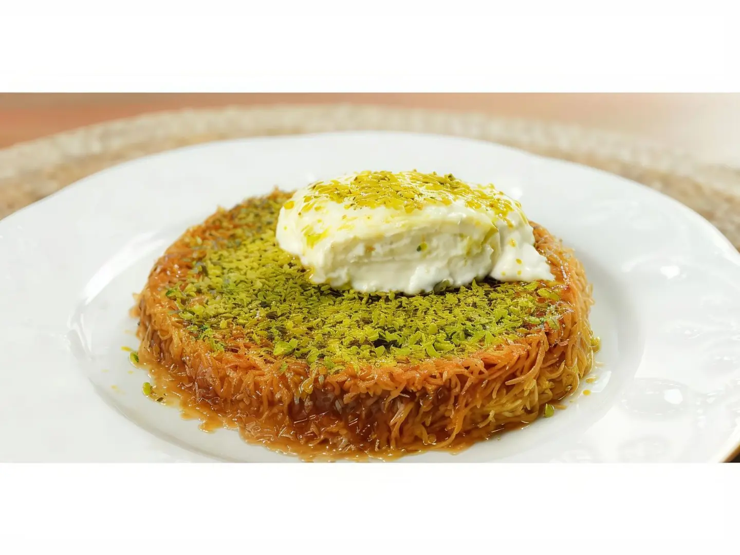 Grilled Flavor Kunafa With Ice Cream