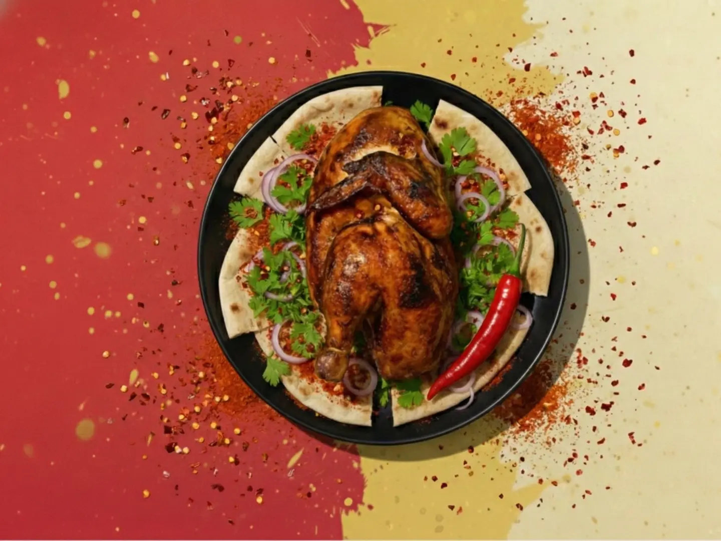 دجاج شوايه حراق ساده-نص