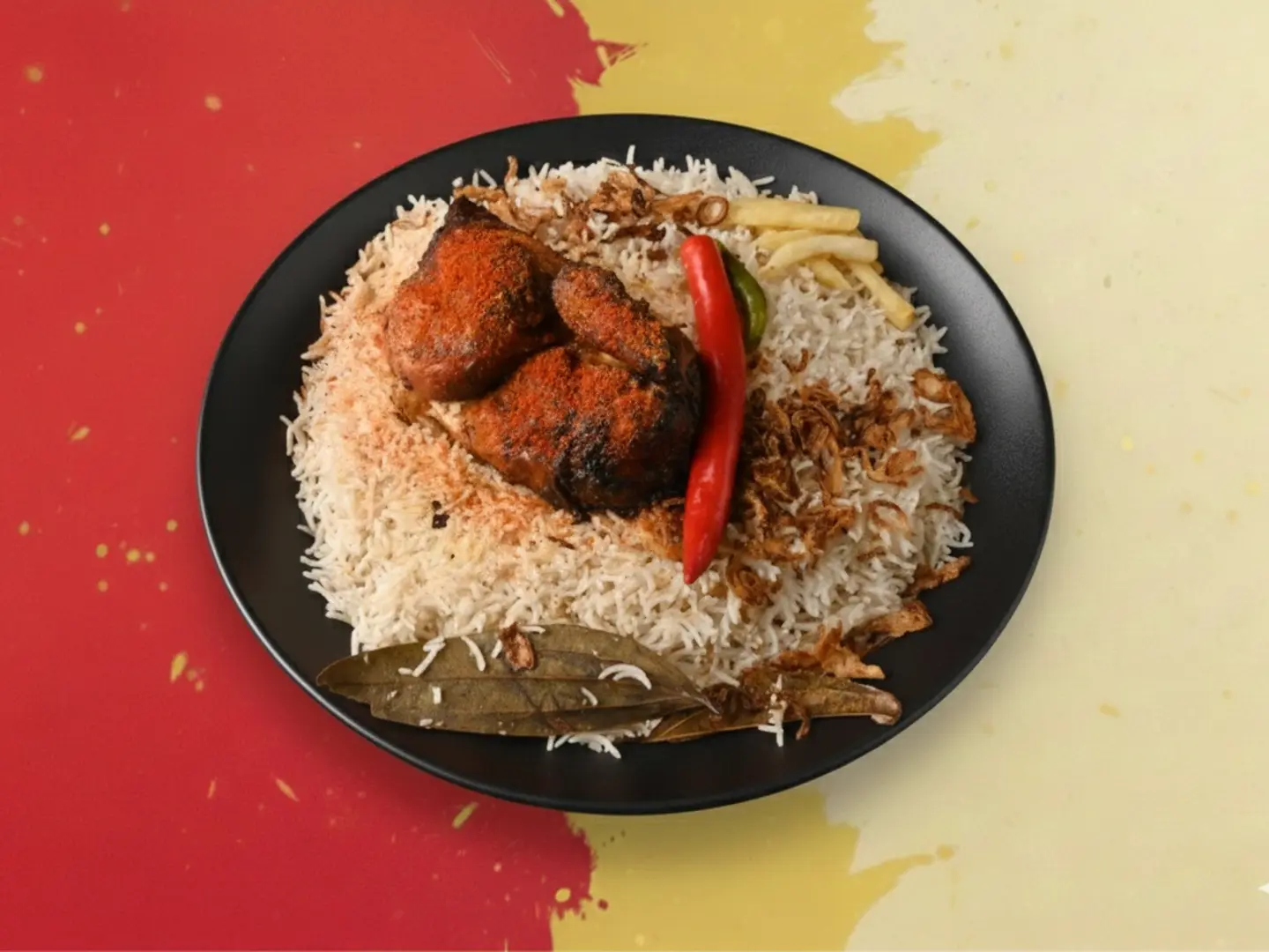 دجاج شوايه حراق مع الارز-نص