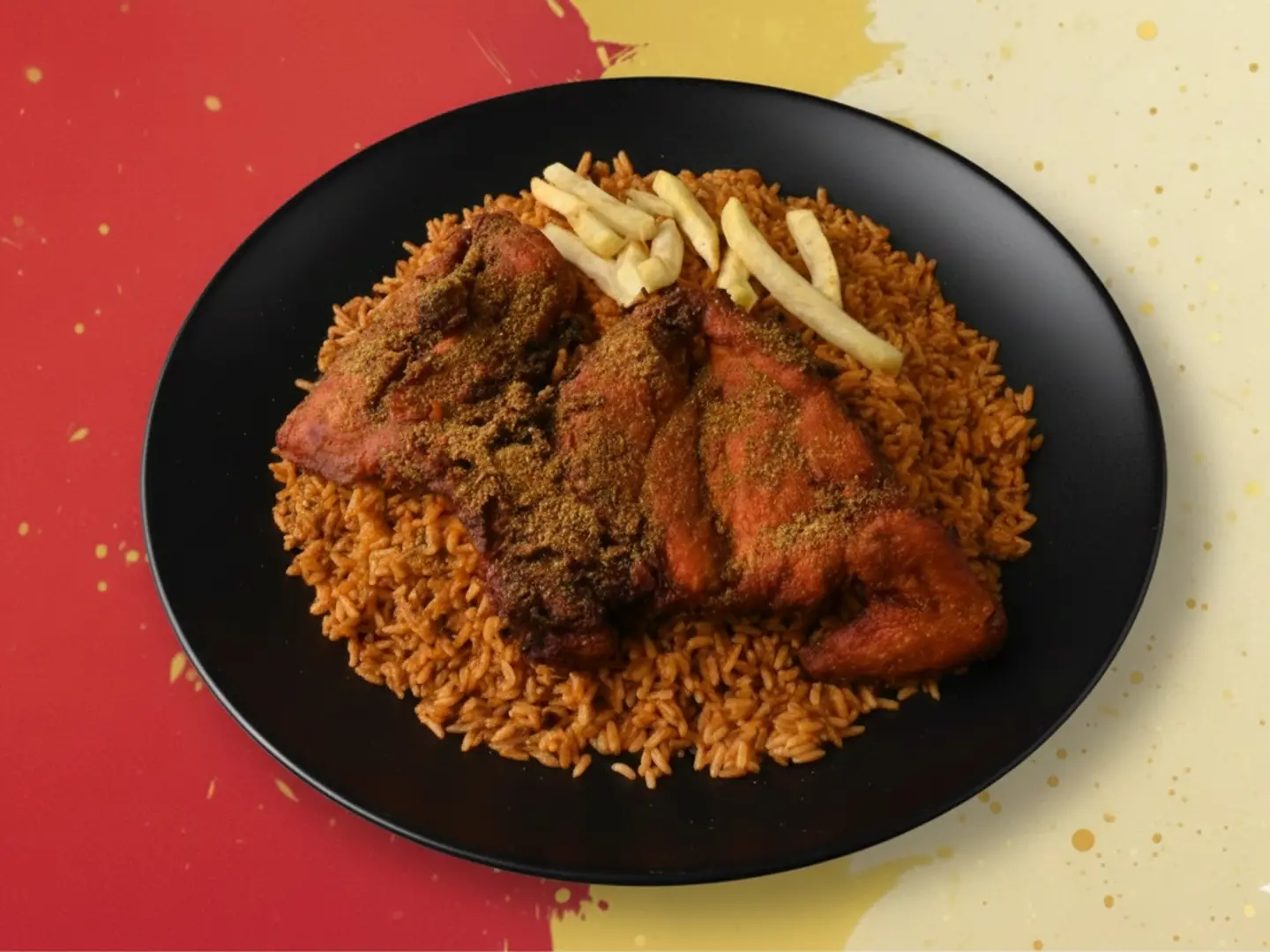 دجاج مقلي مع الارز-حبه