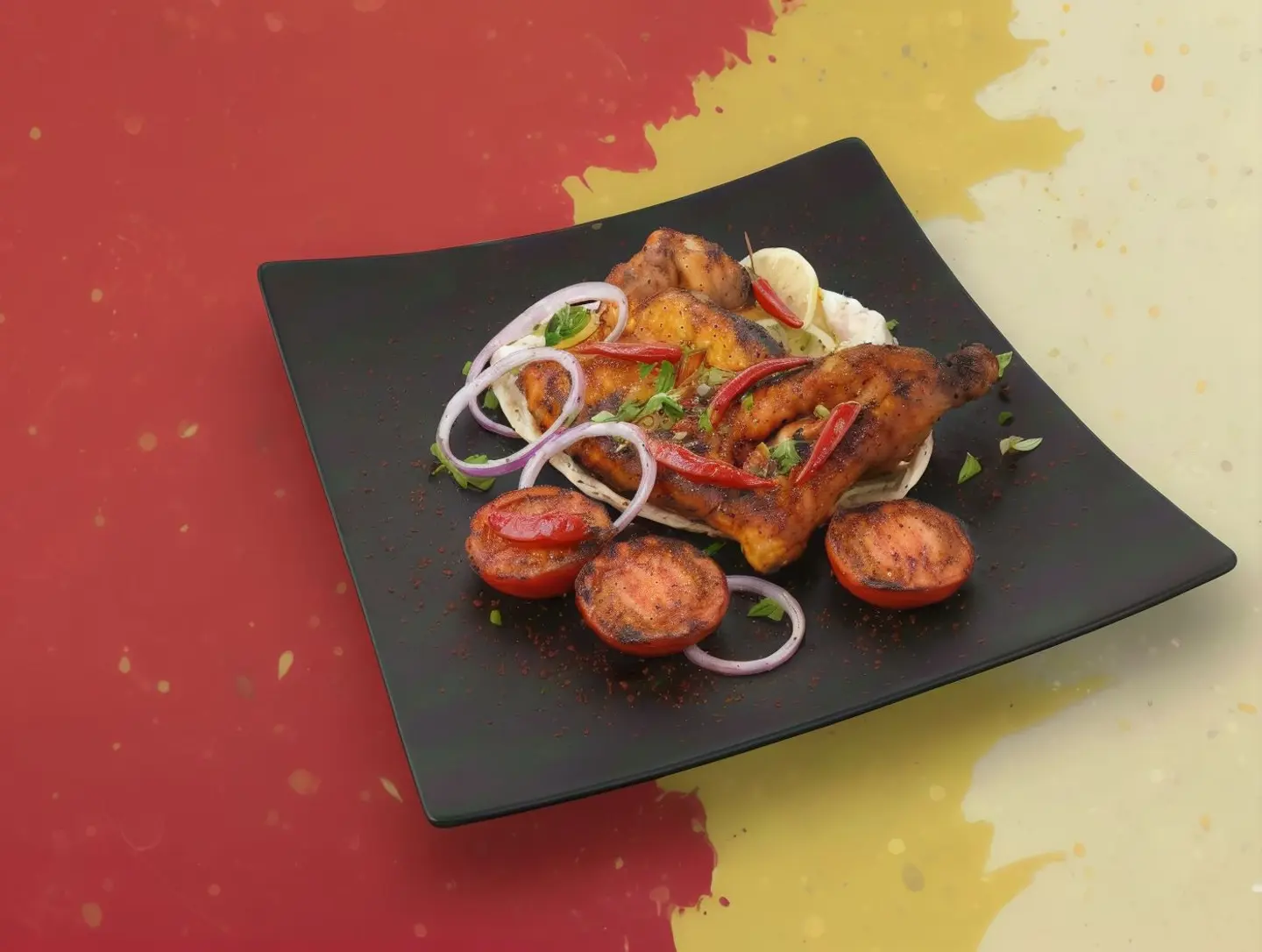 دجاج على الفحم حراق- حبه