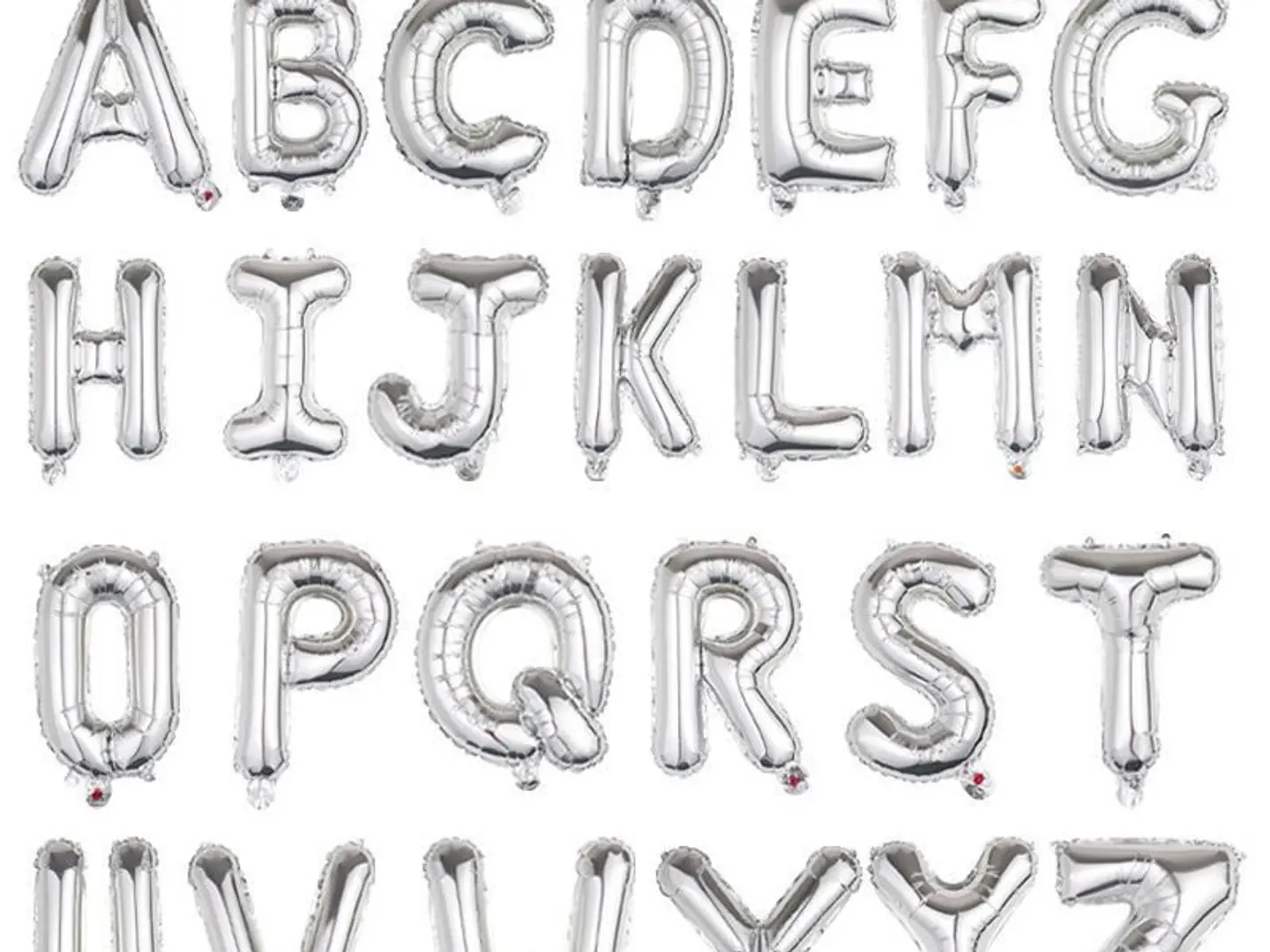 Silver Helium Balloon Letters