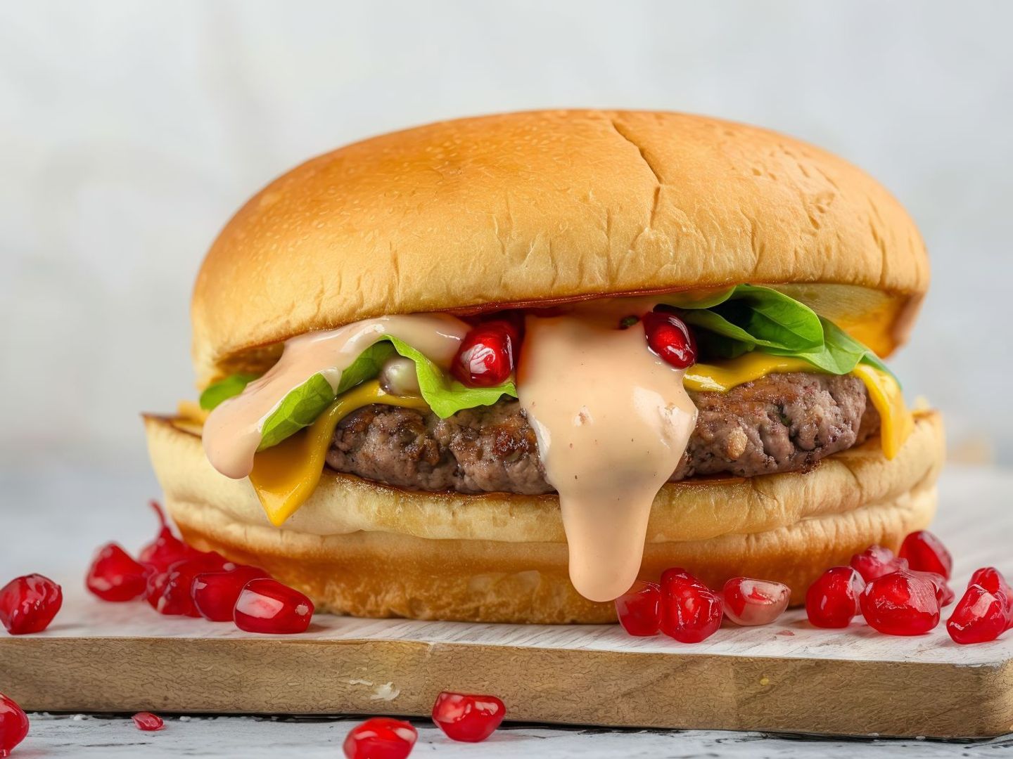 Fresh Pomegranate Beef Burger