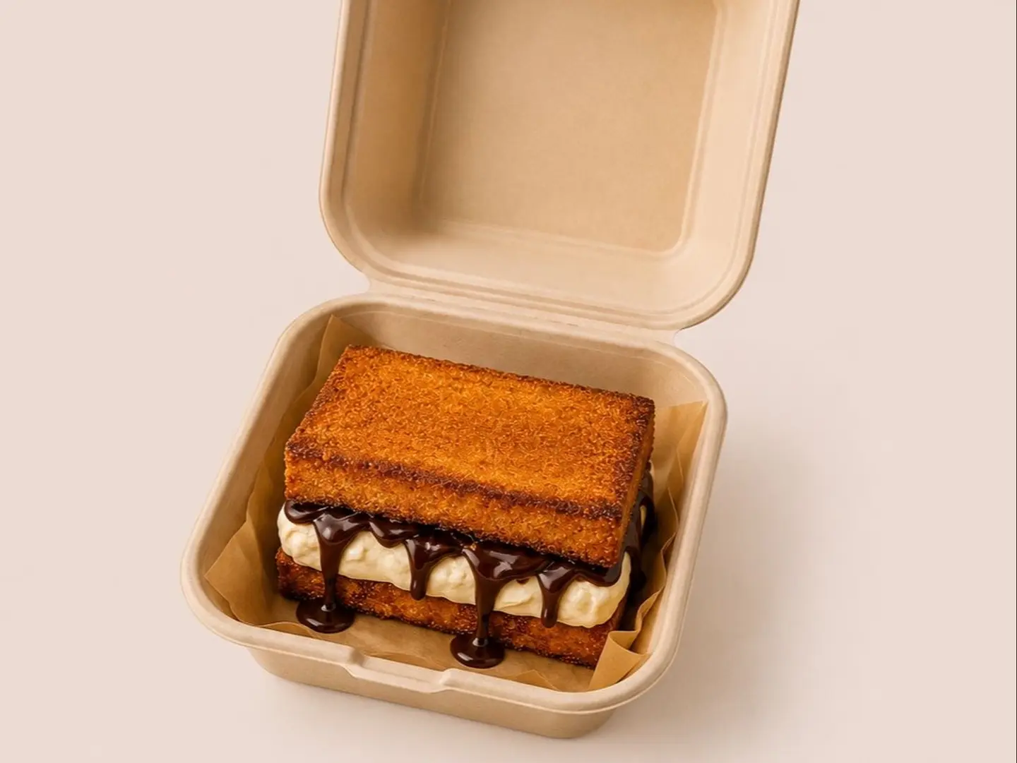 French Toast With Cream And Belgian Chocolate