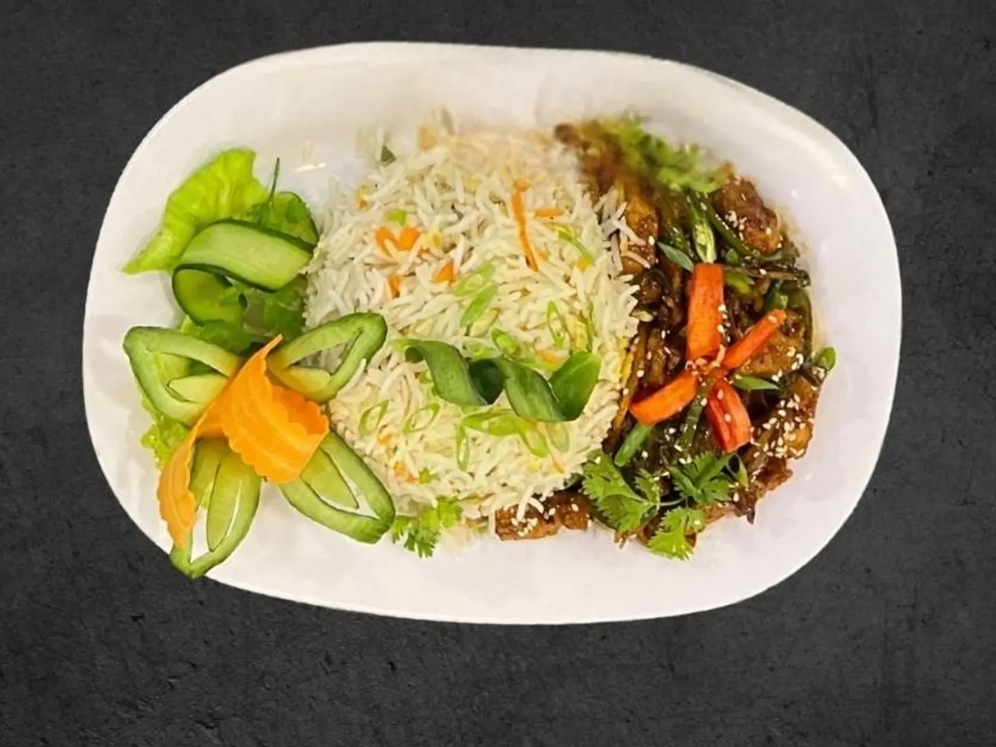 Chicken Chilli Dry With Rice