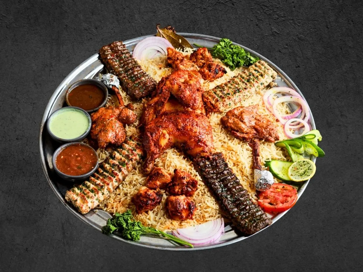Bbq Platter With Rice