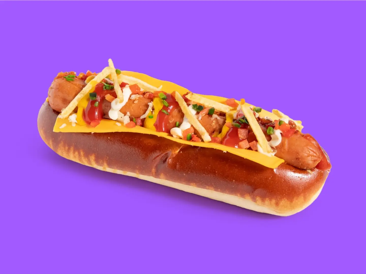 Hot Dog Pretzel Sandwich