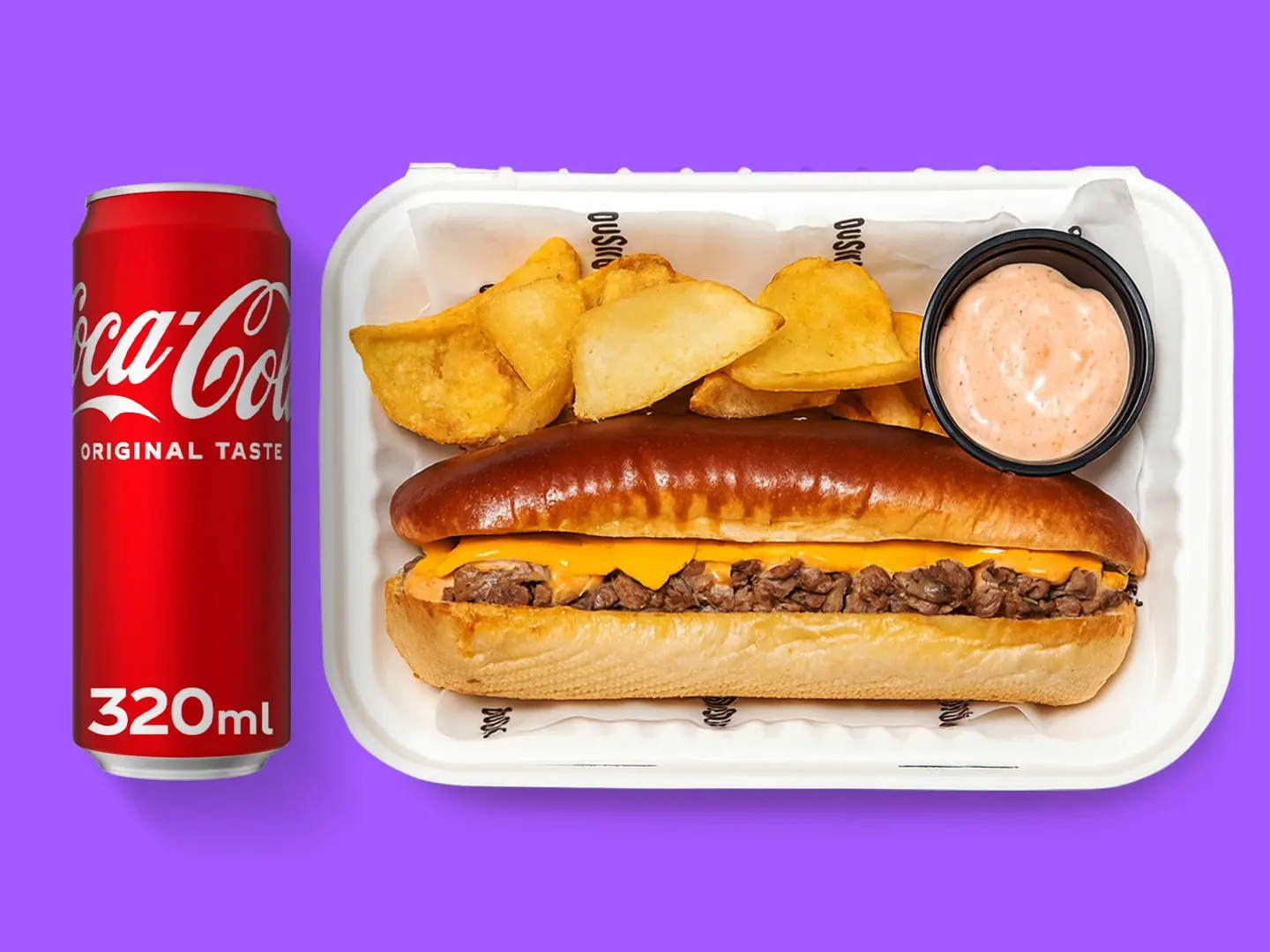 كومبو ريب آي ستيك بريتزل ساندويتش